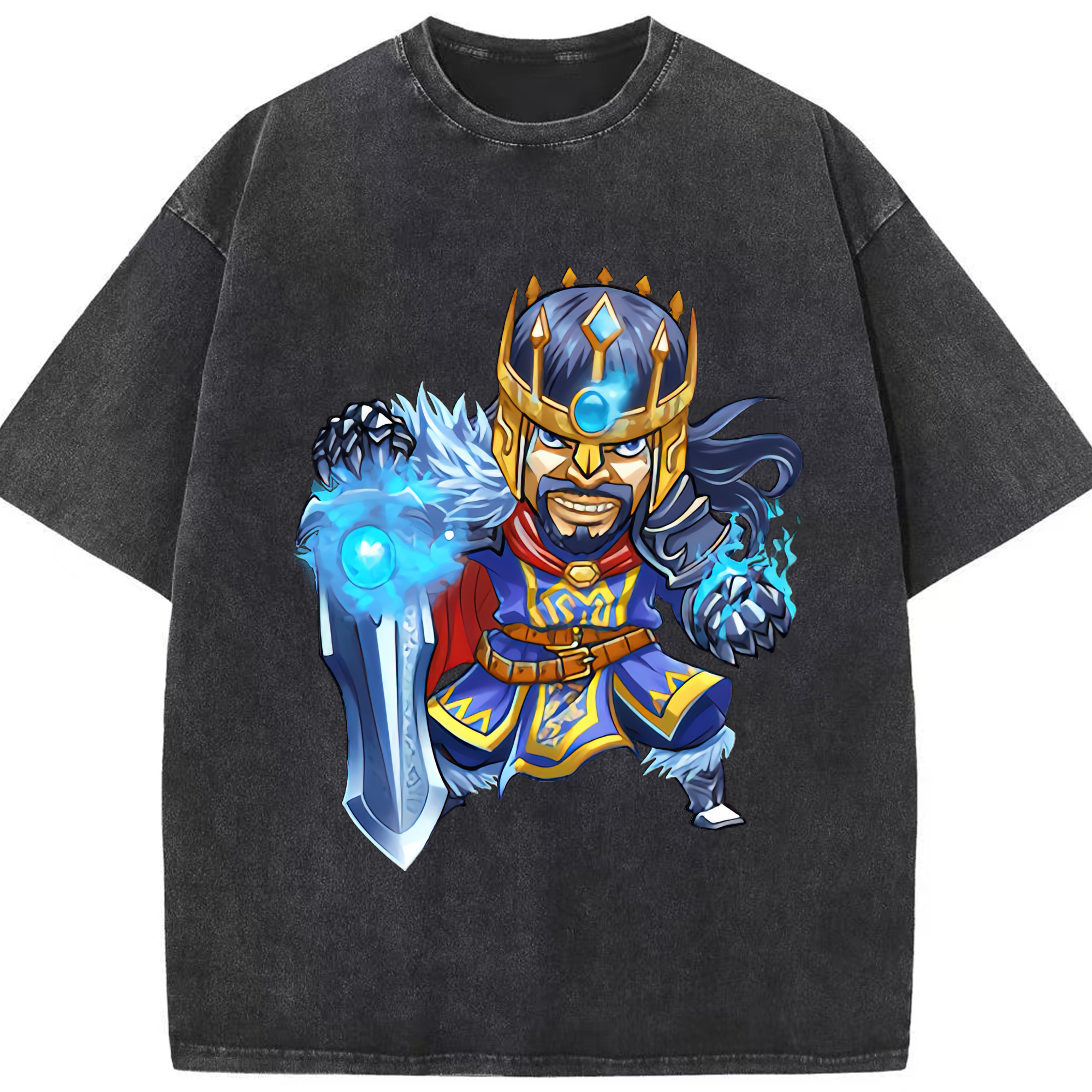 リーグ・オブ・レジェンド League of Legends LOL 綿100% ヴィンテージ風 半袖Tシャツ（フロントプリント）