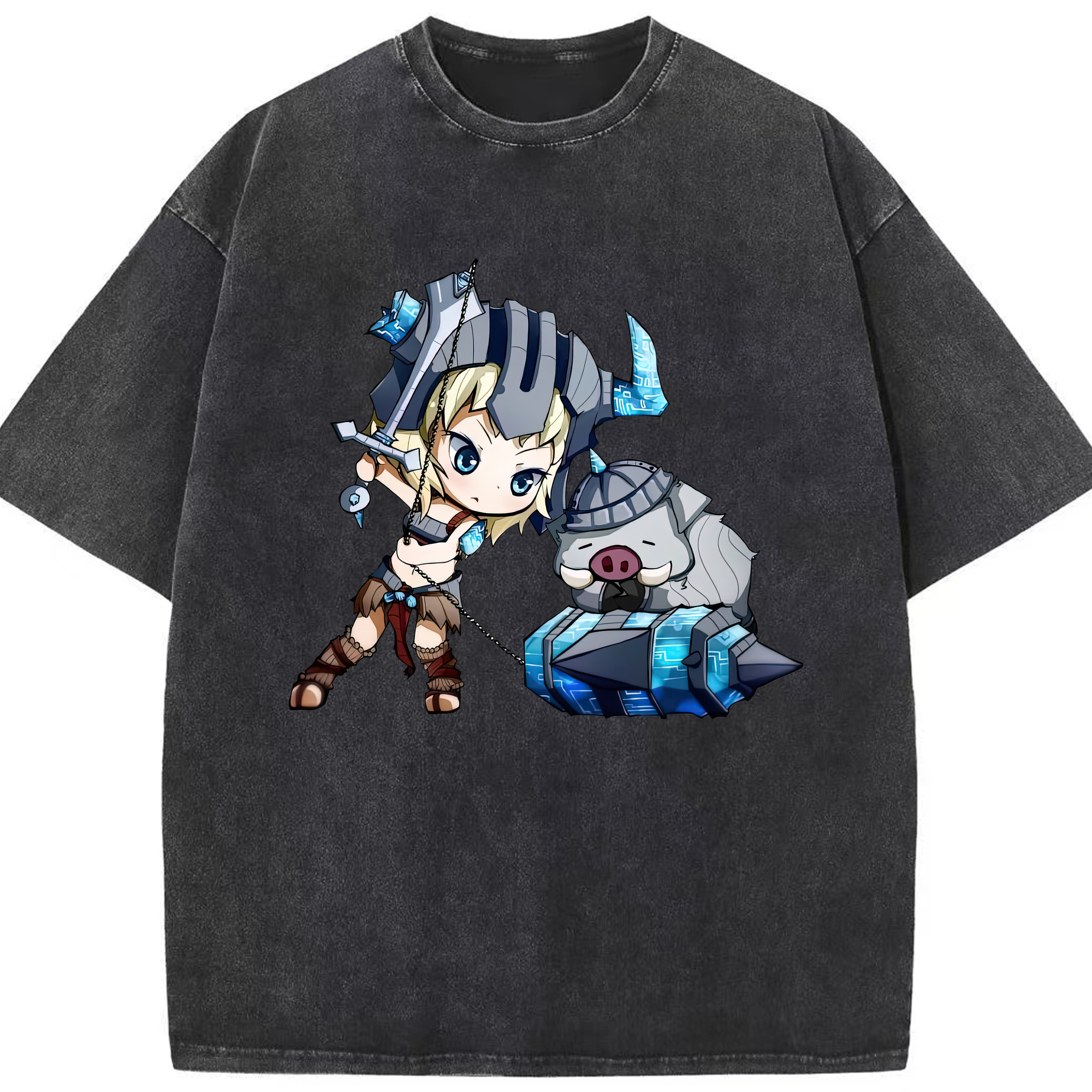 リーグ・オブ・レジェンド League of Legends LOL 綿100% ヴィンテージ風 半袖Tシャツ（フロントプリント）