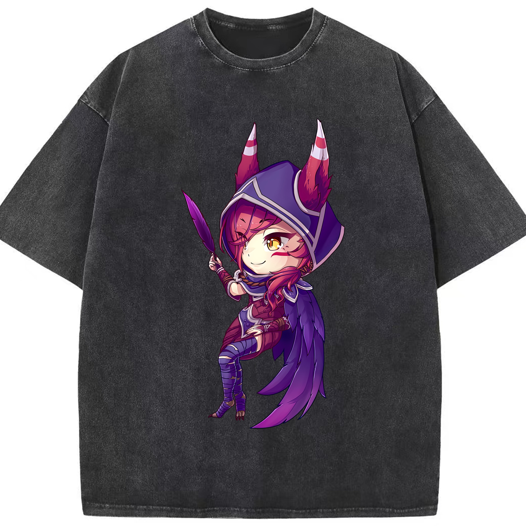 リーグ・オブ・レジェンド League of Legends LOL 綿100% ヴィンテージ風 半袖Tシャツ（フロントプリント）