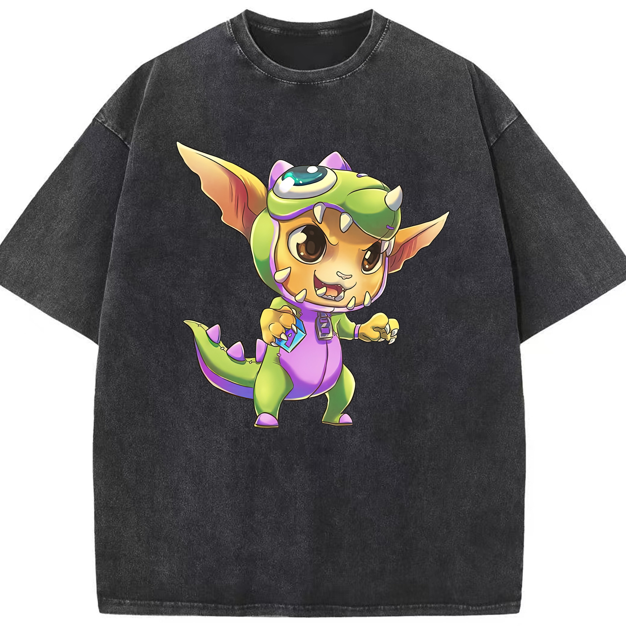 リーグ・オブ・レジェンド League of Legends LOL 綿100% ヴィンテージ風 半袖Tシャツ（フロントプリント）