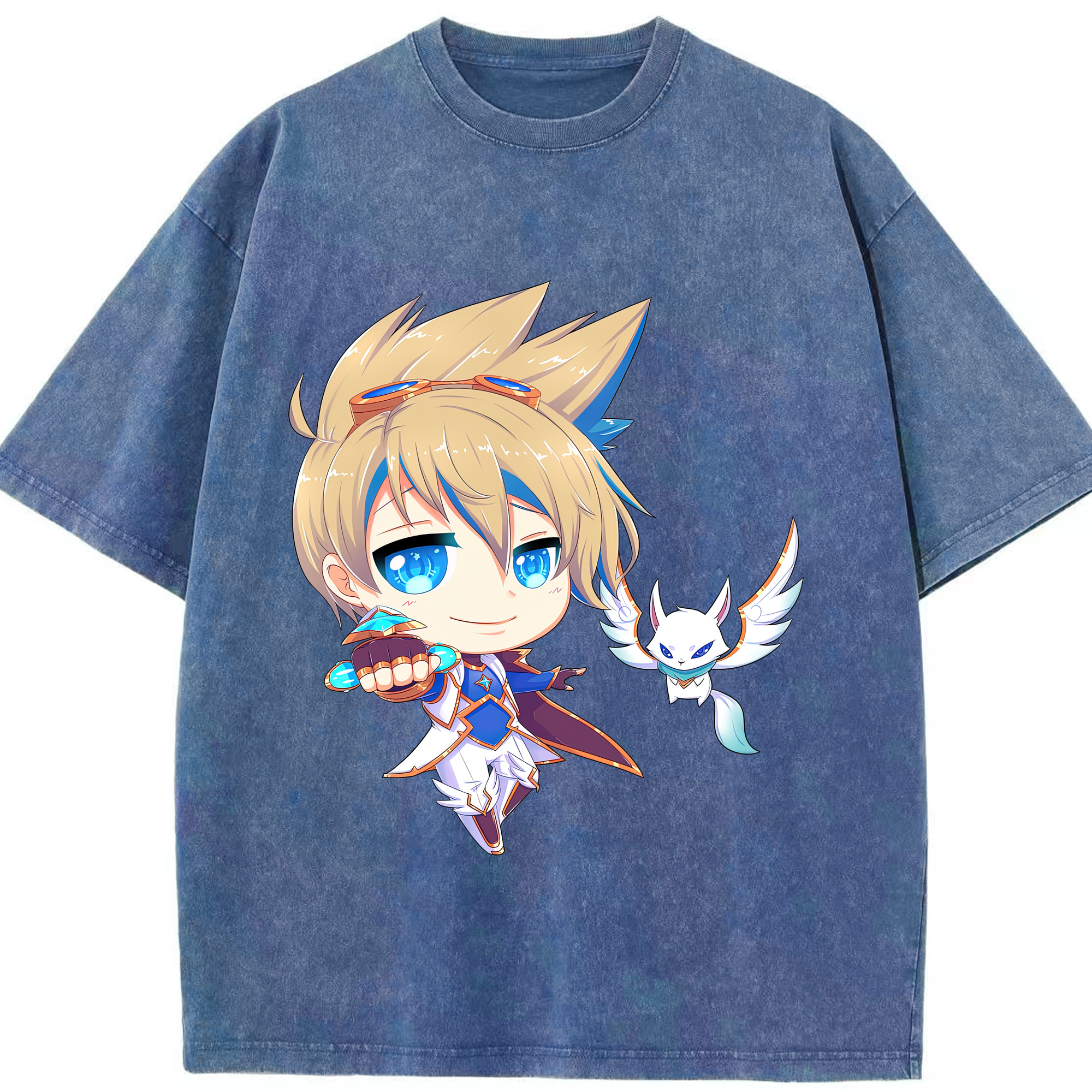 リーグ・オブ・レジェンド League of Legends LOL 綿100% ヴィンテージ風 半袖Tシャツ（フロントプリント）