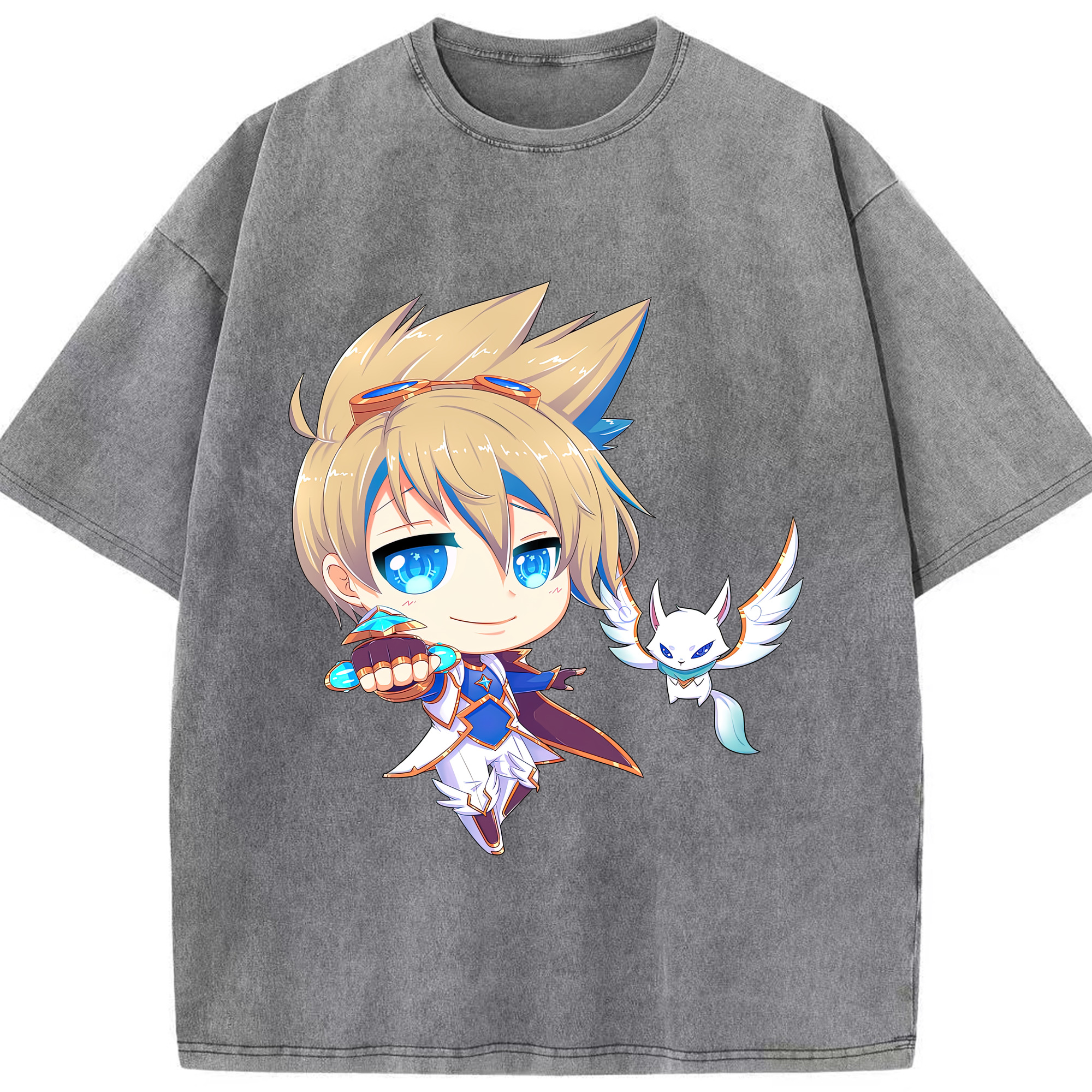 リーグ・オブ・レジェンド League of Legends LOL 綿100% ヴィンテージ風 半袖Tシャツ（フロントプリント）