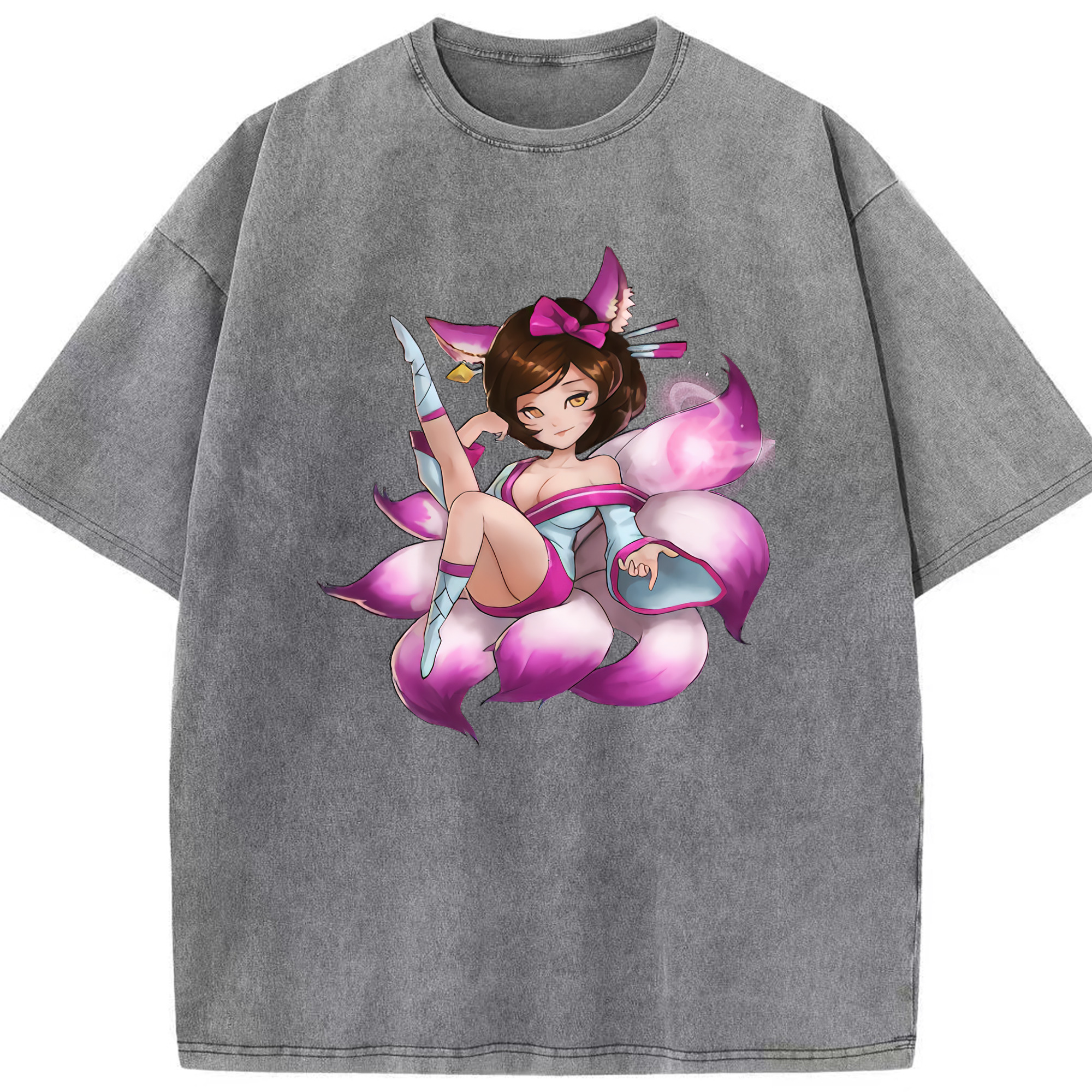 リーグ・オブ・レジェンド League of Legends LOL 綿100% ヴィンテージ風 半袖Tシャツ（フロントプリント）