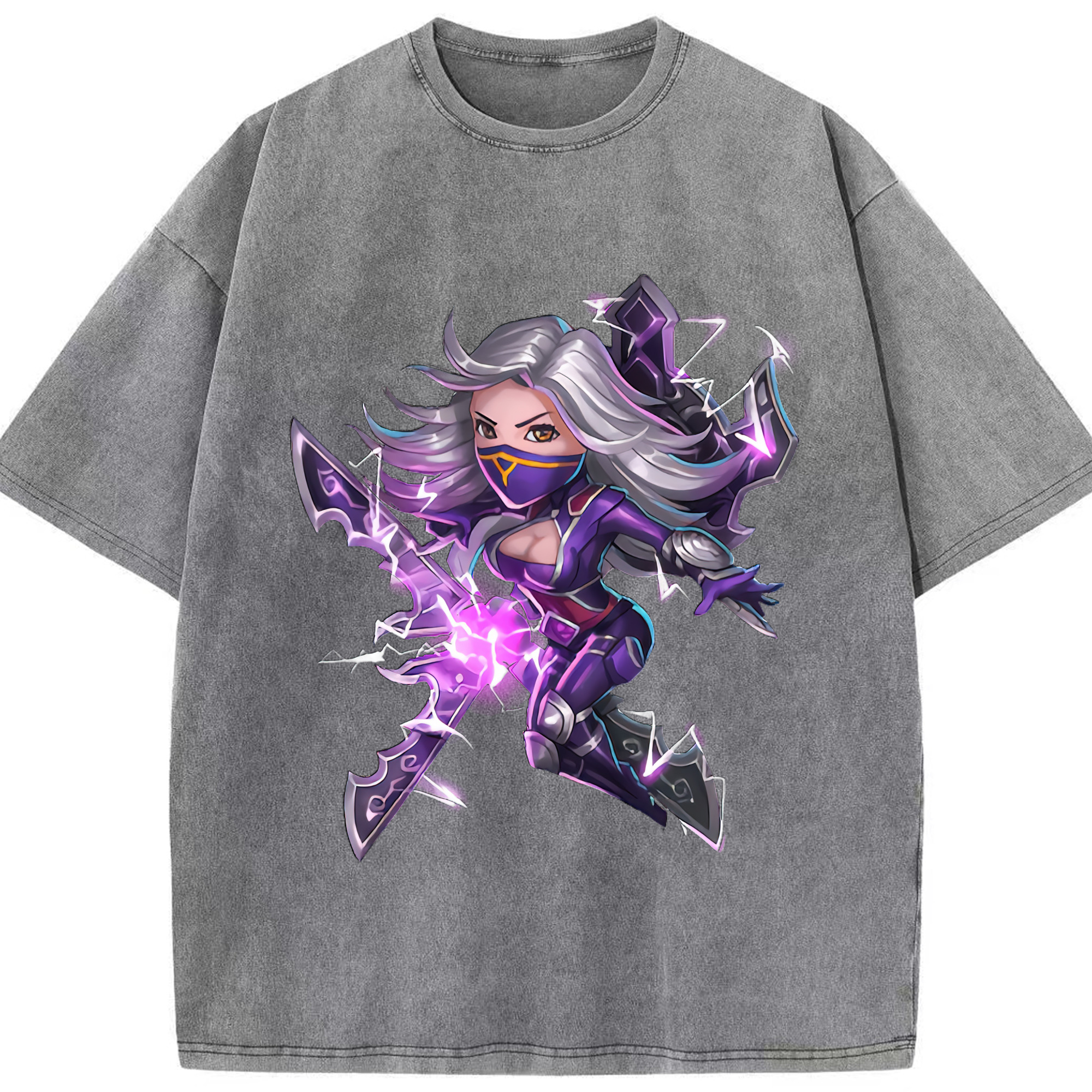 リーグ・オブ・レジェンド League of Legends LOL 綿100% ヴィンテージ風 半袖Tシャツ（フロントプリント）