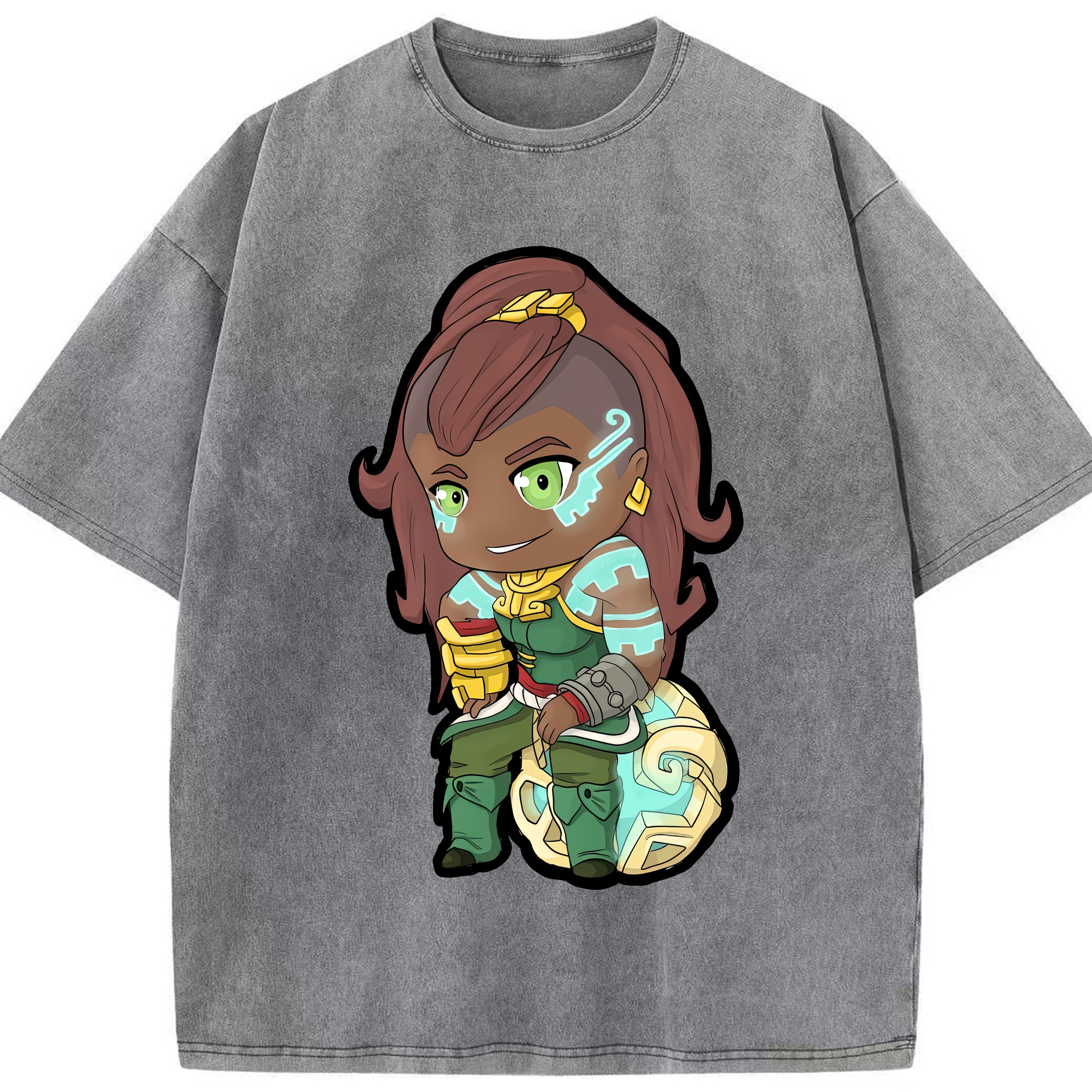 リーグ・オブ・レジェンド League of Legends LOL 綿100% ヴィンテージ風 半袖Tシャツ（フロントプリント）
