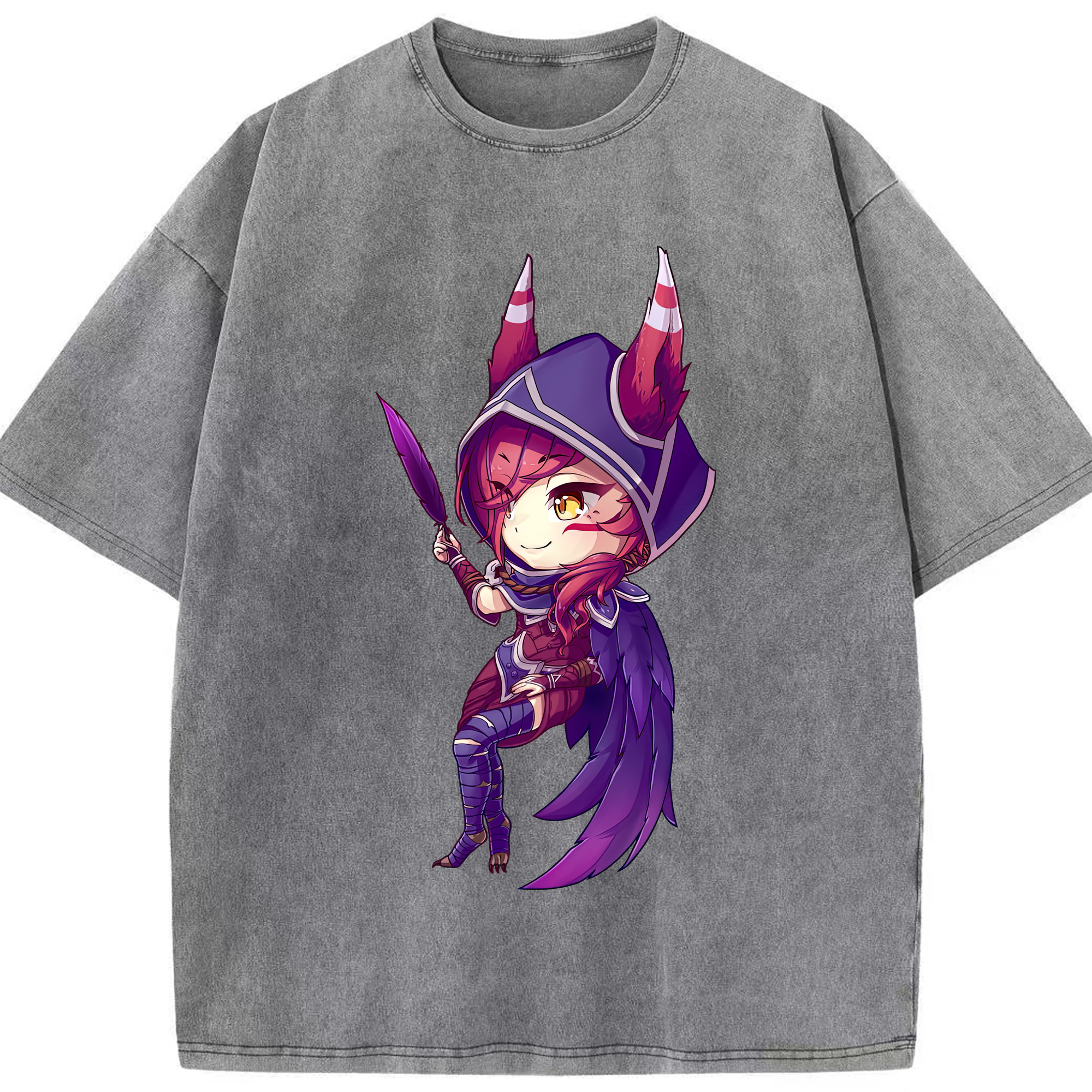 リーグ・オブ・レジェンド League of Legends LOL 綿100% ヴィンテージ風 半袖Tシャツ（フロントプリント）