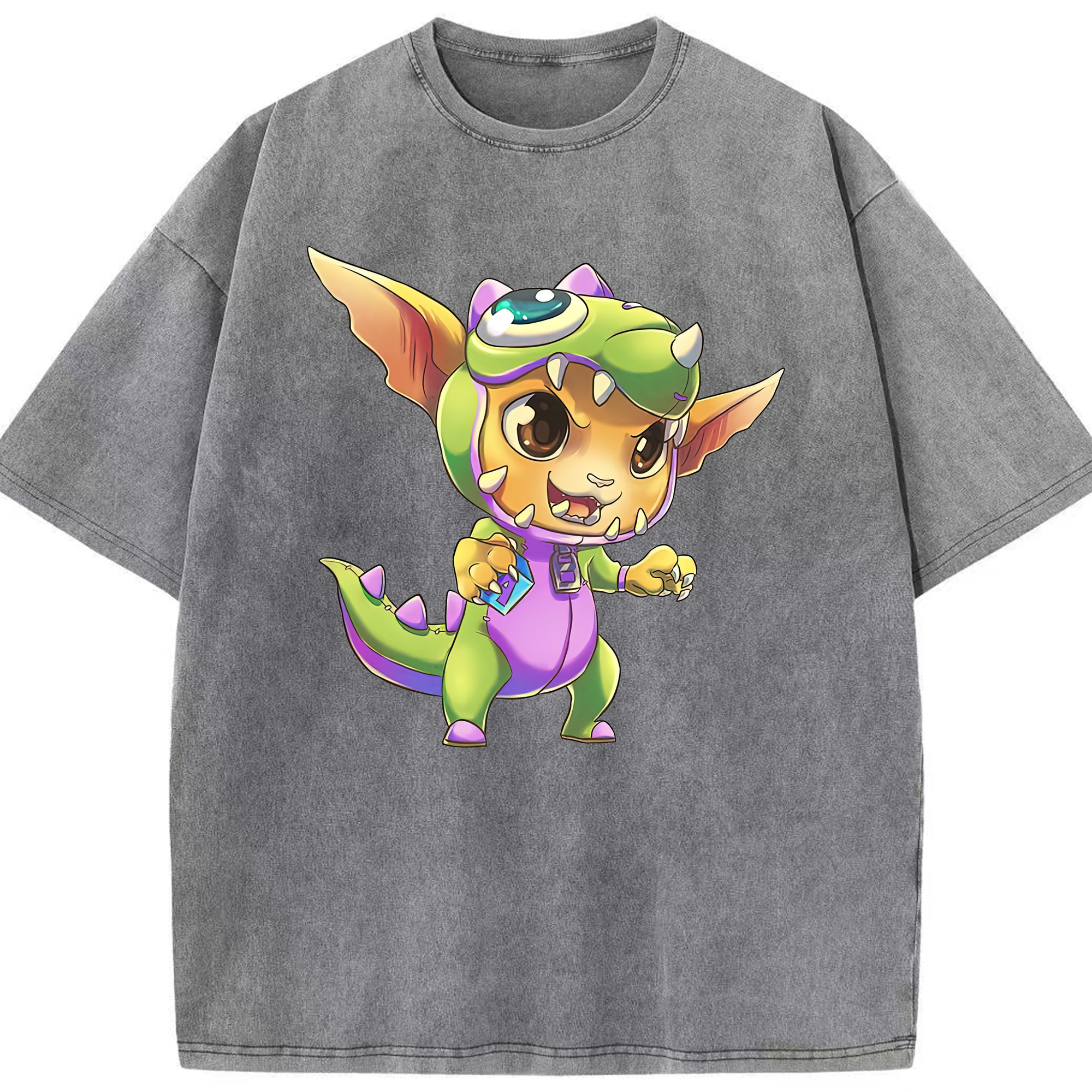 リーグ・オブ・レジェンド League of Legends LOL 綿100% ヴィンテージ風 半袖Tシャツ（フロントプリント）