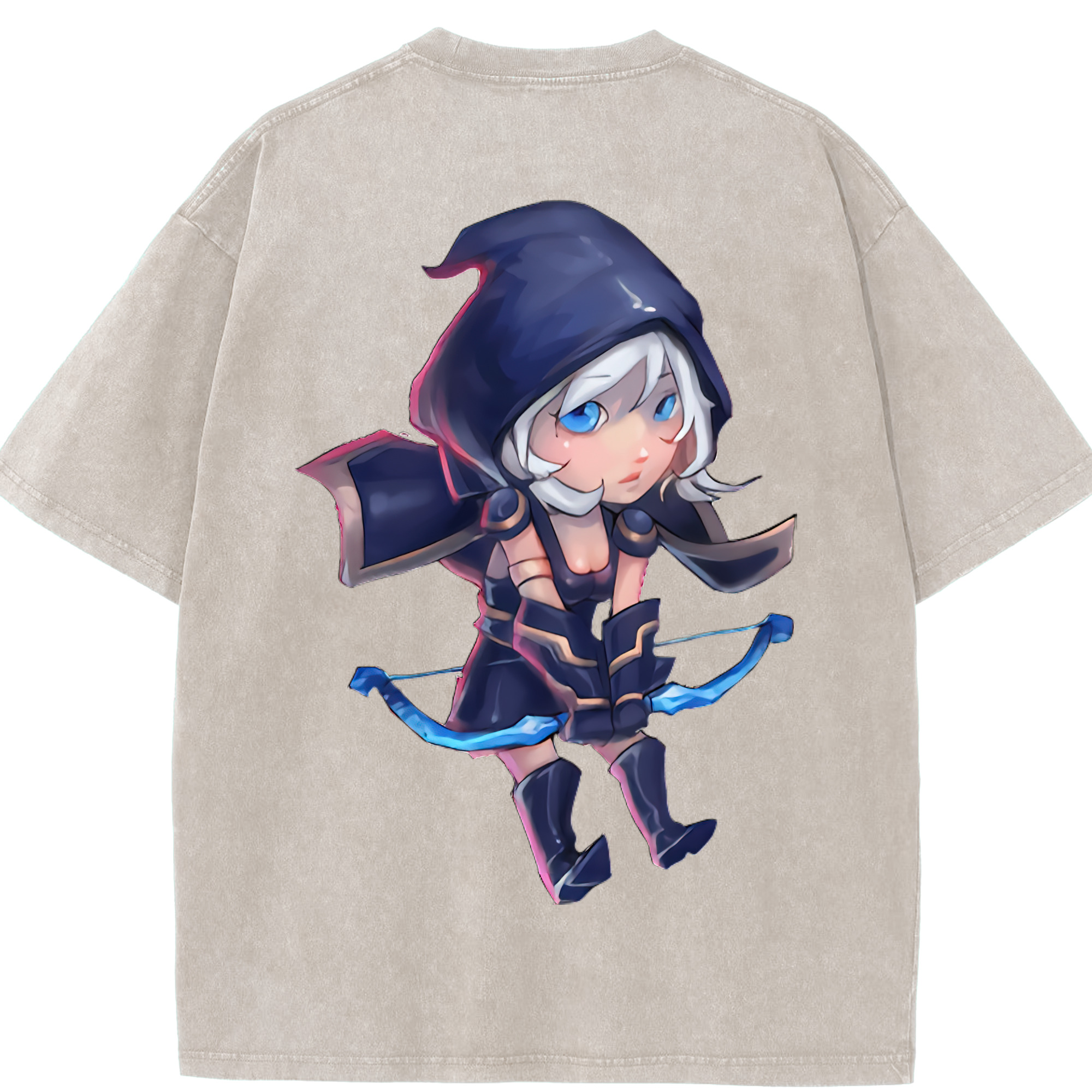 リーグ・オブ・レジェンド League of Legends LOL 綿100% ヴィンテージ風 半袖Tシャツ（背面プリント）