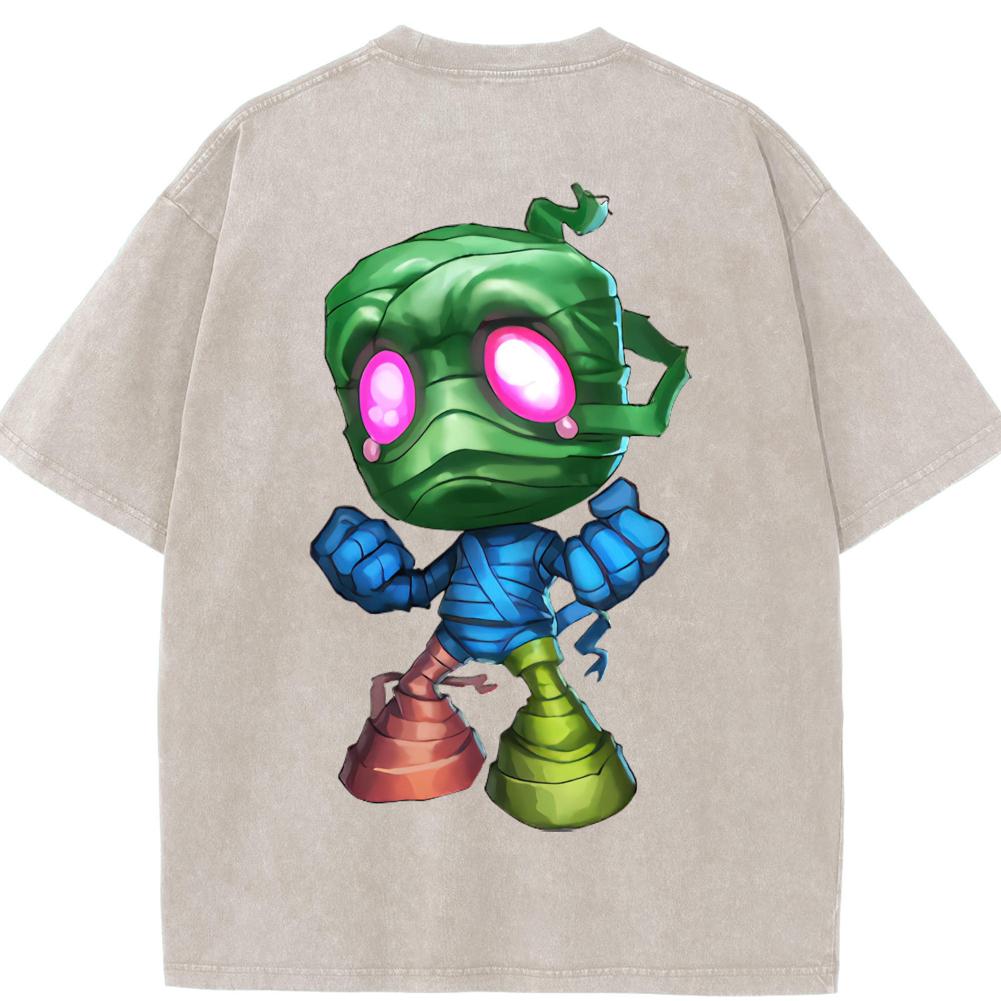 リーグ・オブ・レジェンド League of Legends LOL 綿100% ヴィンテージ風 半袖Tシャツ（背面プリント）