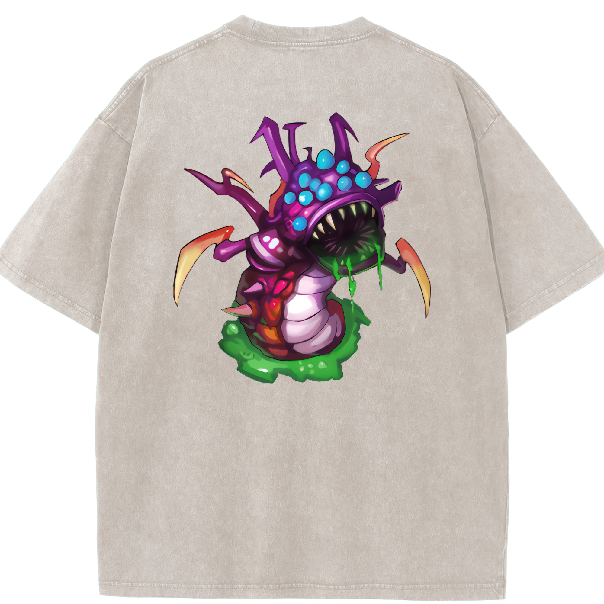 リーグ・オブ・レジェンド League of Legends LOL 綿100% ヴィンテージ風 半袖Tシャツ（背面プリント）