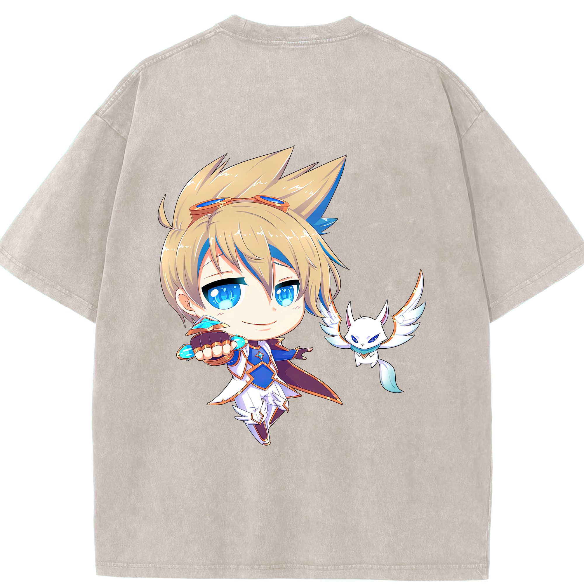 リーグ・オブ・レジェンド League of Legends LOL 綿100% ヴィンテージ風 半袖Tシャツ（背面プリント）
