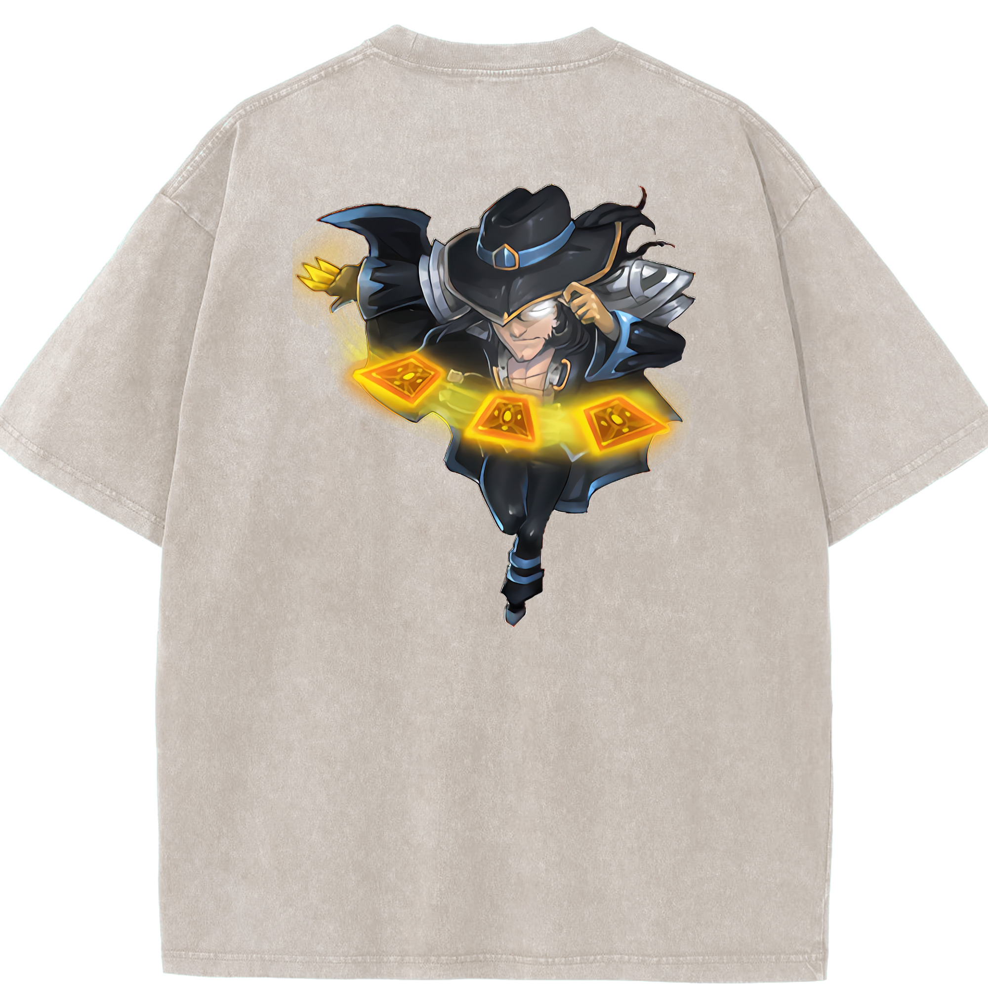 リーグ・オブ・レジェンド League of Legends LOL 綿100% ヴィンテージ風 半袖Tシャツ（背面プリント）