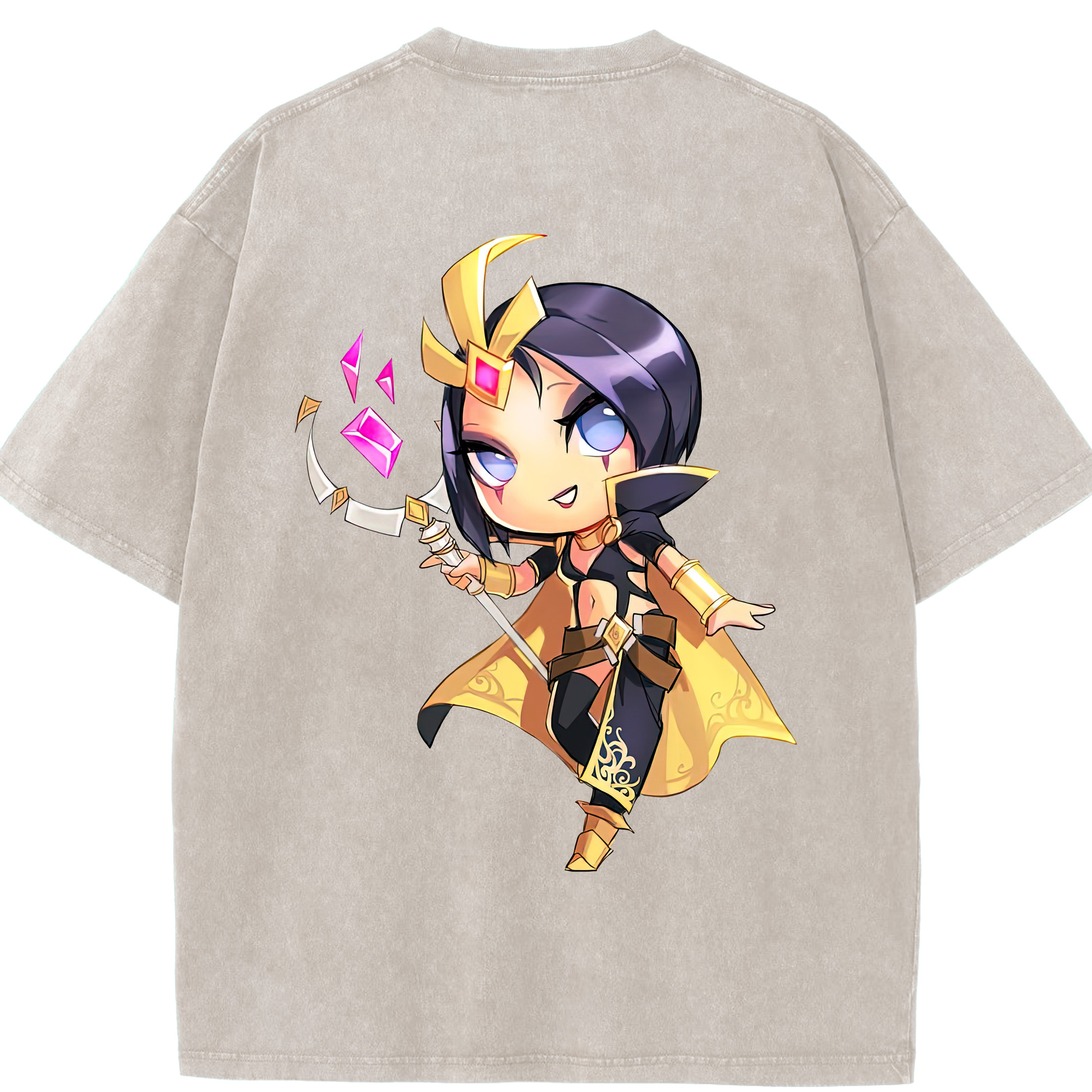 リーグ・オブ・レジェンド League of Legends LOL 綿100% ヴィンテージ風 半袖Tシャツ（背面プリント）