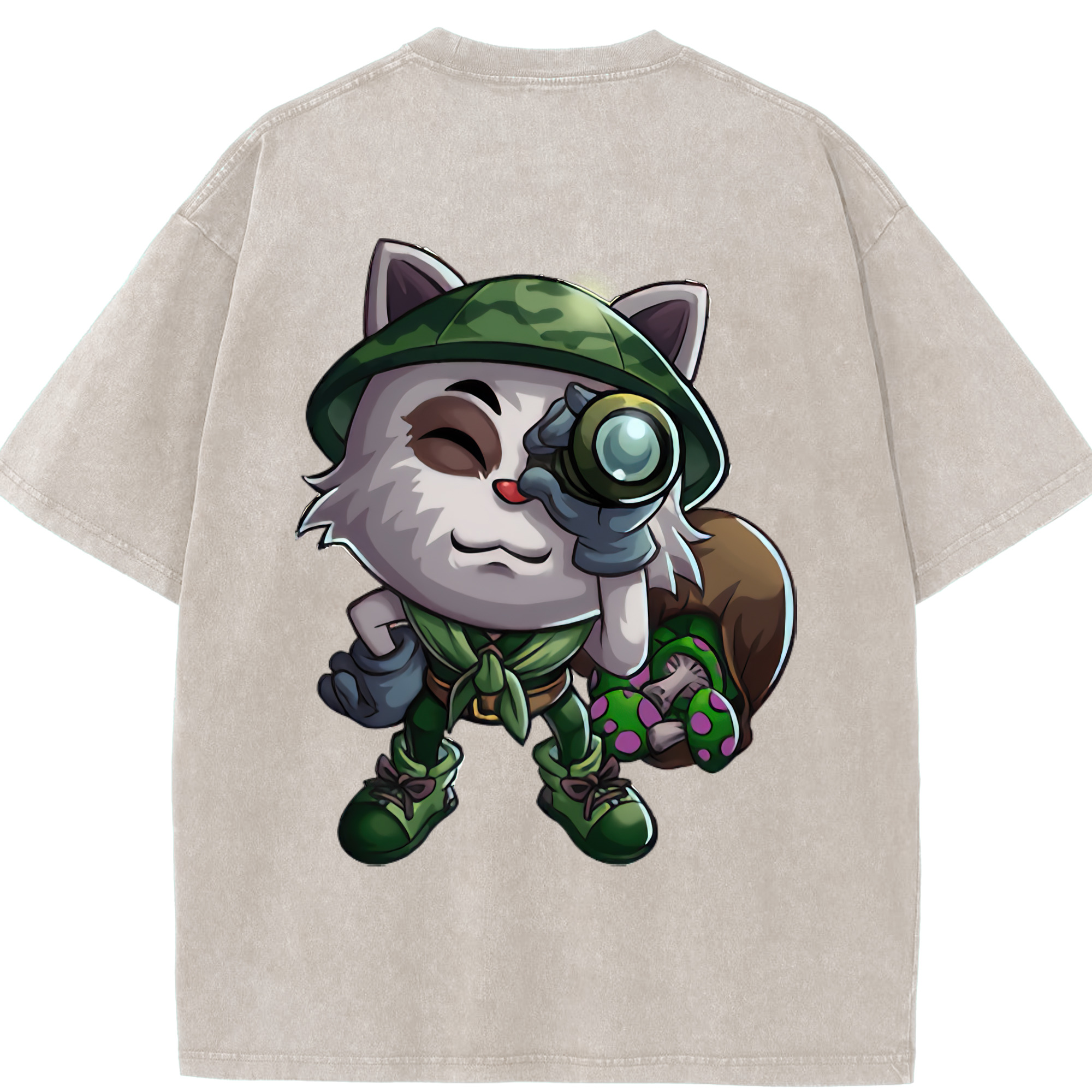 リーグ・オブ・レジェンド League of Legends LOL 綿100% ヴィンテージ風 半袖Tシャツ（背面プリント）
