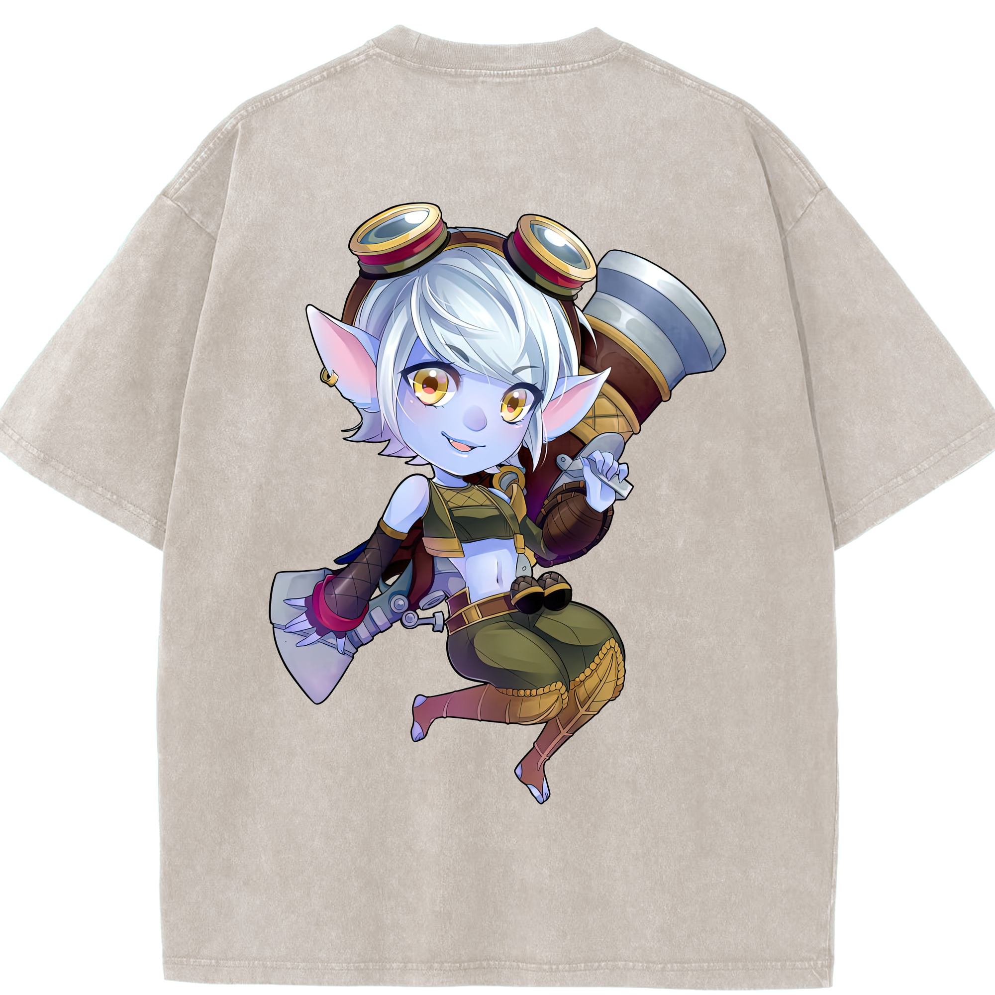 リーグ・オブ・レジェンド League of Legends LOL 綿100% ヴィンテージ風 半袖Tシャツ（背面プリント）