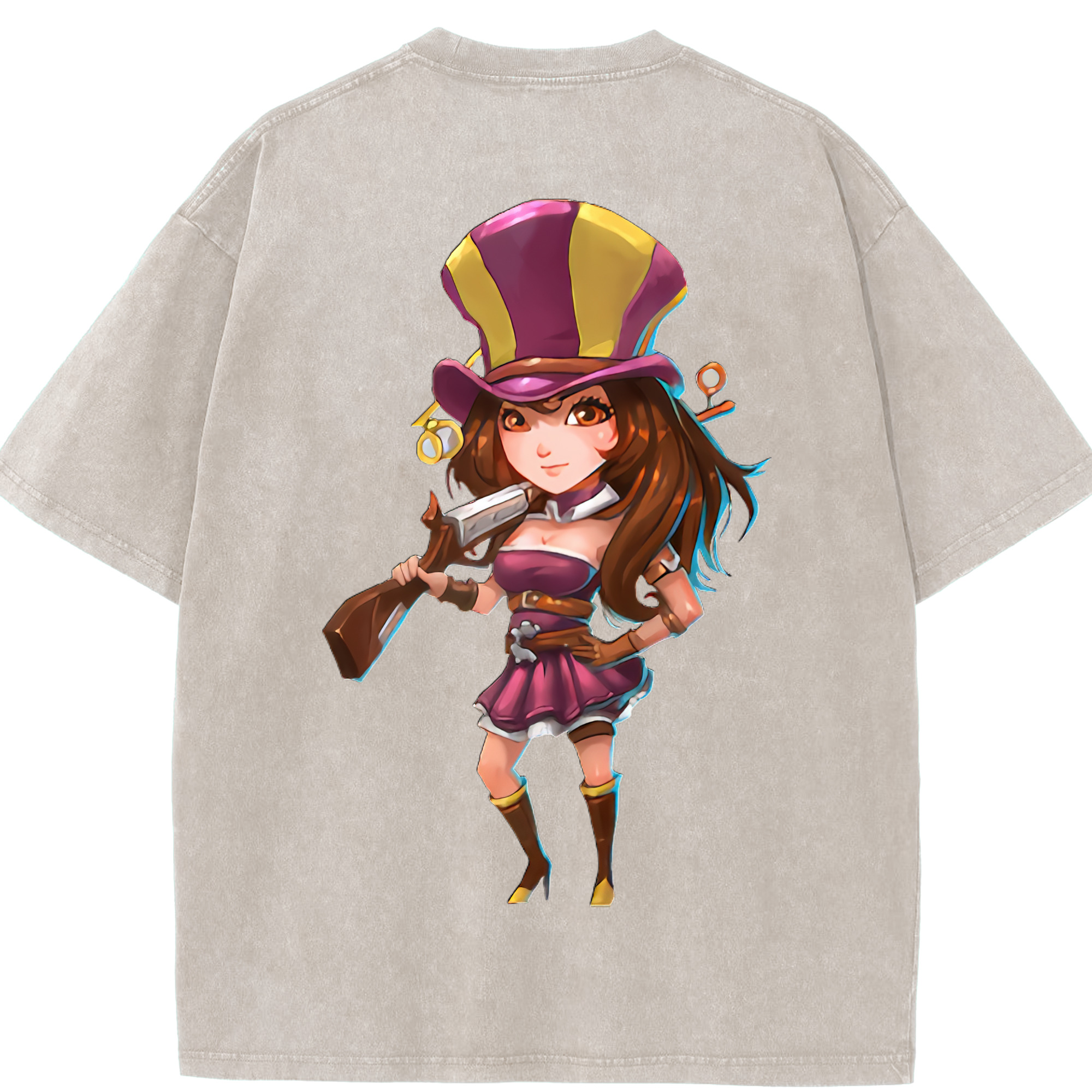 リーグ・オブ・レジェンド League of Legends LOL 綿100% ヴィンテージ風 半袖Tシャツ（背面プリント）