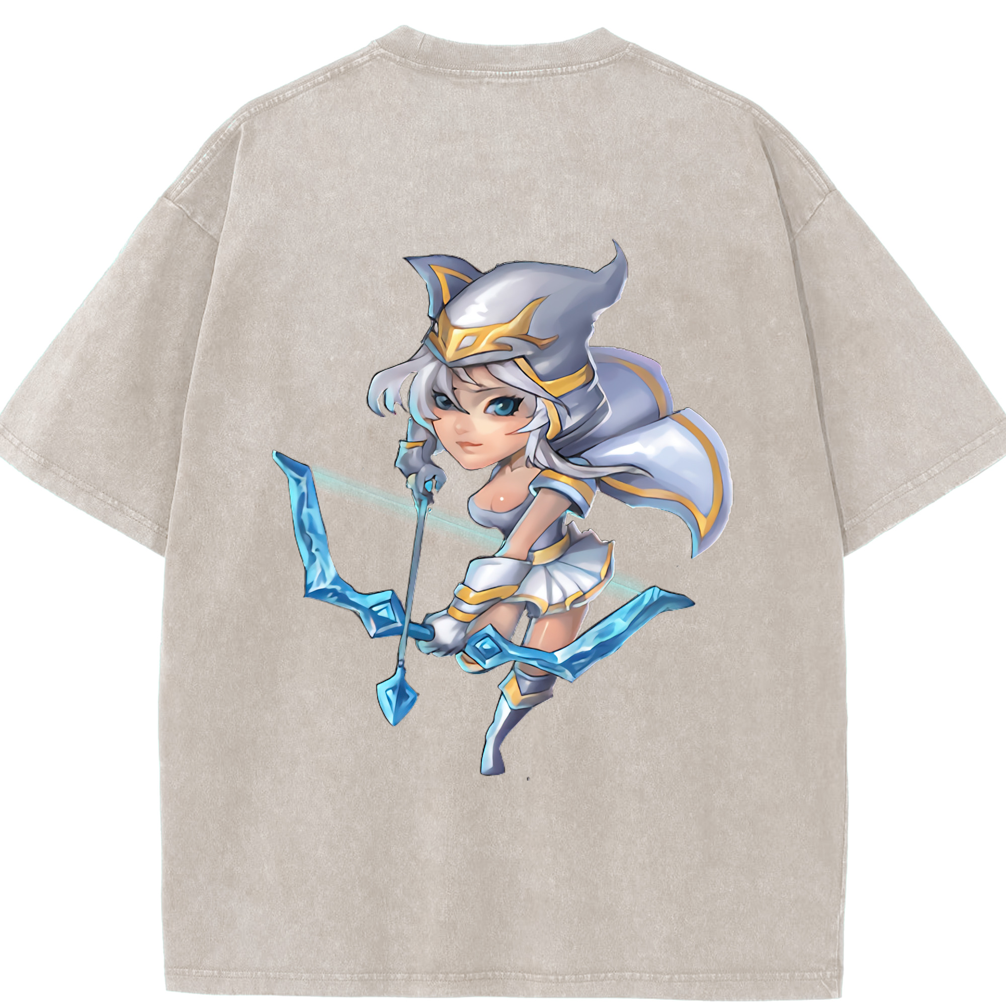 リーグ・オブ・レジェンド League of Legends LOL 綿100% ヴィンテージ風 半袖Tシャツ（背面プリント）