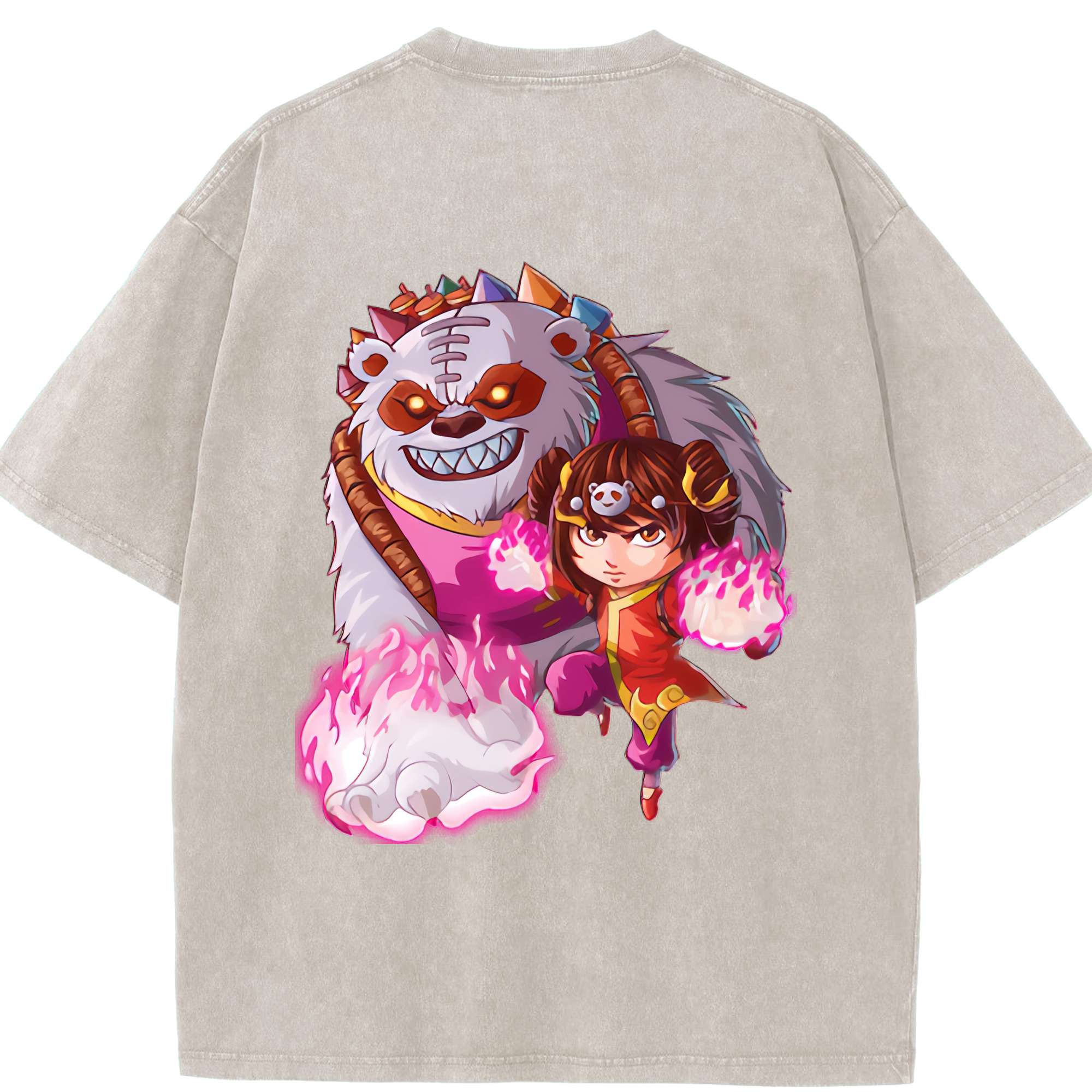 リーグ・オブ・レジェンド League of Legends LOL 綿100% ヴィンテージ風 半袖Tシャツ（背面プリント）