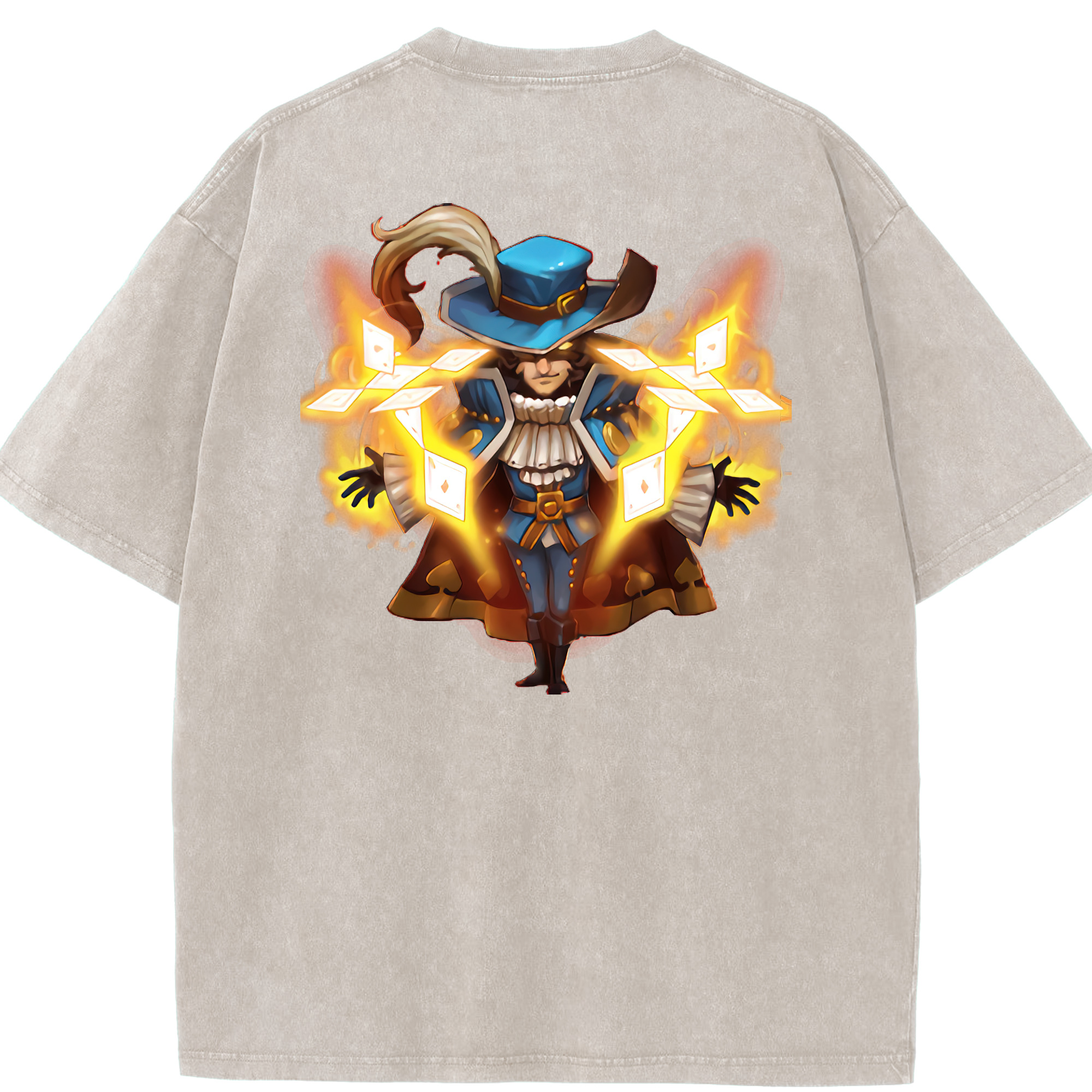 リーグ・オブ・レジェンド League of Legends LOL 綿100% ヴィンテージ風 半袖Tシャツ（背面プリント）