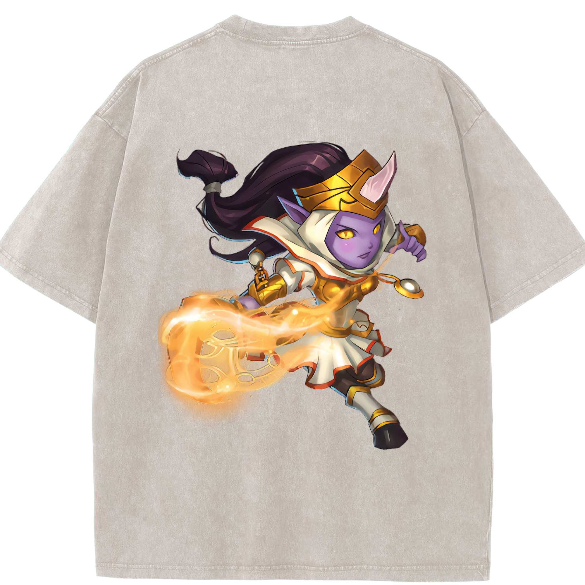 リーグ・オブ・レジェンド League of Legends LOL 綿100% ヴィンテージ風 半袖Tシャツ（背面プリント）