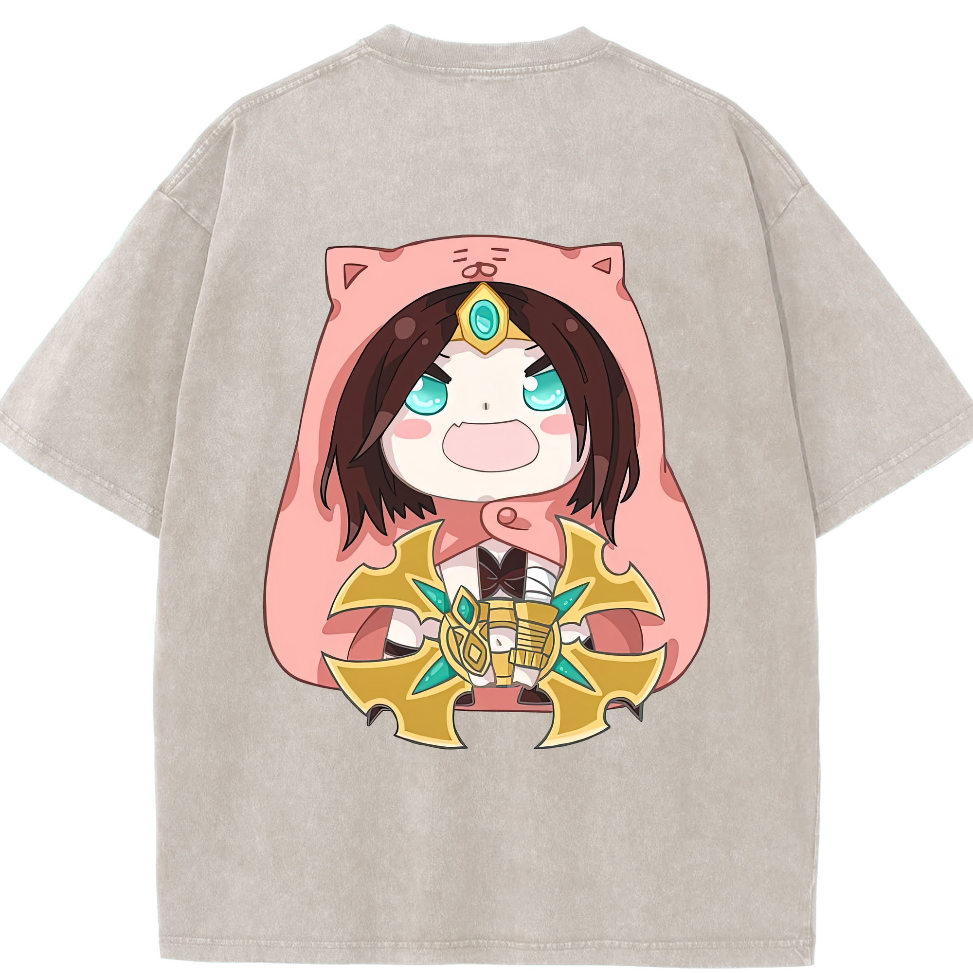 リーグ・オブ・レジェンド League of Legends LOL 綿100% ヴィンテージ風 半袖Tシャツ（背面プリント）