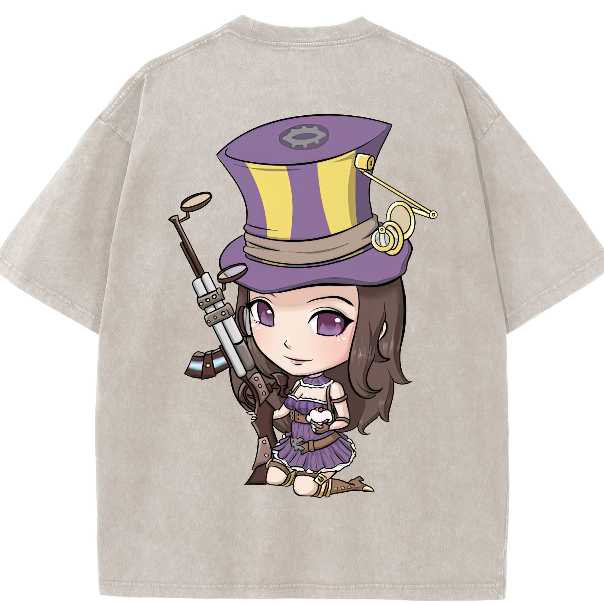 リーグ・オブ・レジェンド League of Legends LOL 綿100% ヴィンテージ風 半袖Tシャツ（背面プリント）