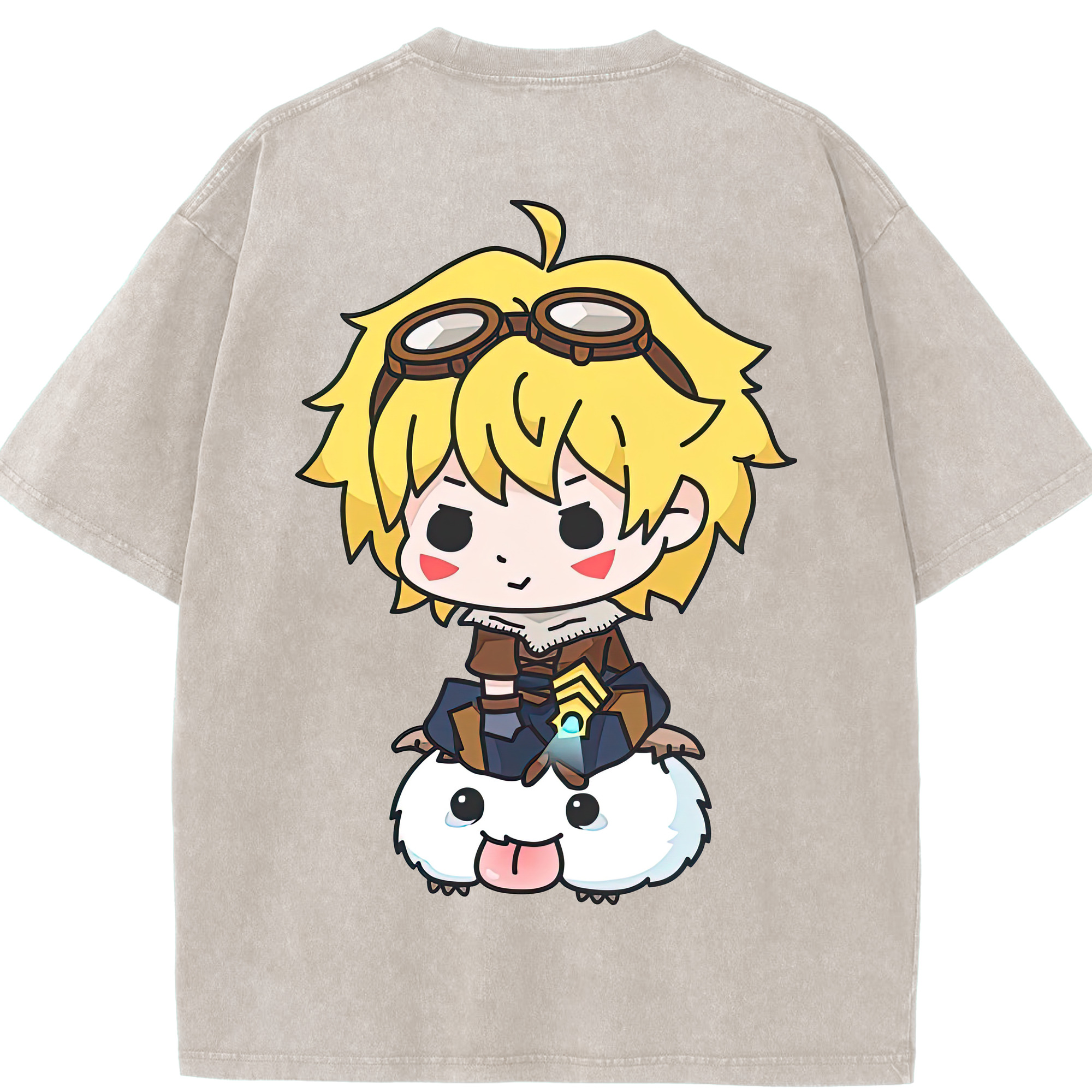 リーグ・オブ・レジェンド League of Legends LOL 綿100% ヴィンテージ風 半袖Tシャツ（背面プリント）
