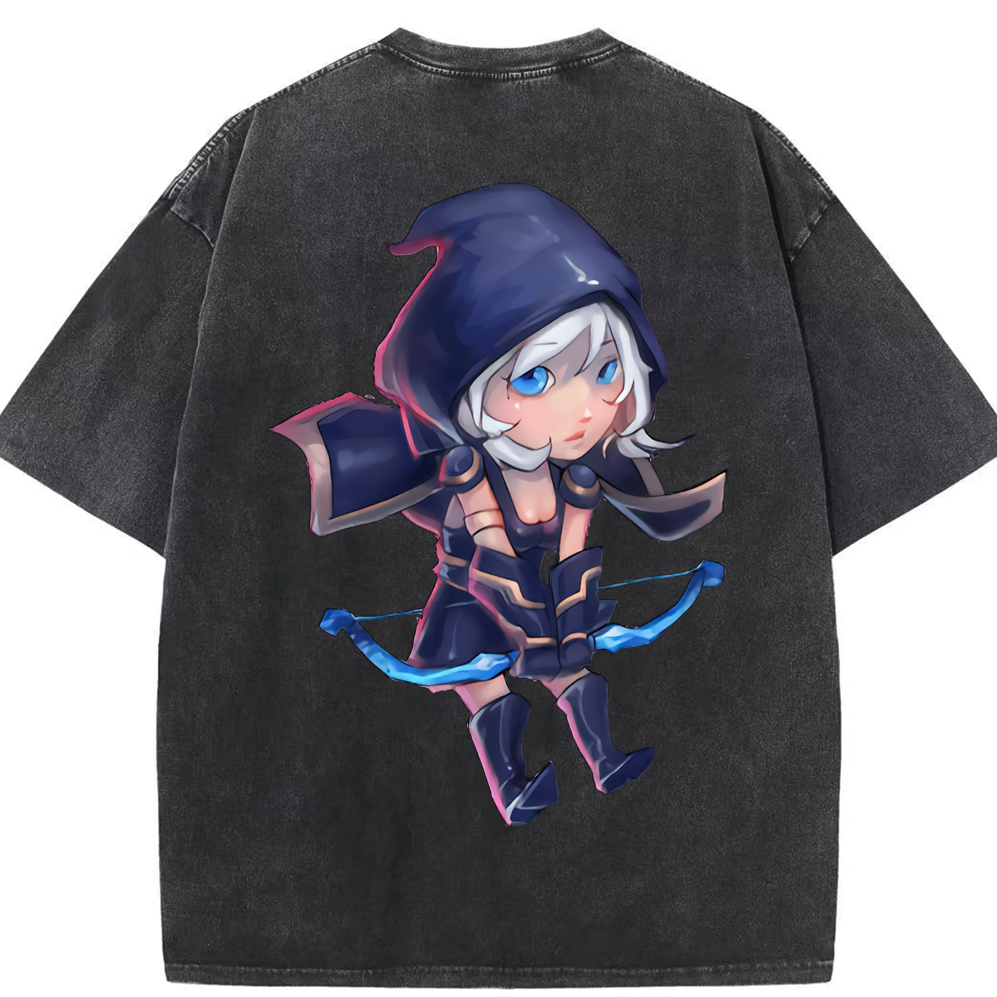リーグ・オブ・レジェンド League of Legends LOL 綿100% ヴィンテージ風 半袖Tシャツ（背面プリント）