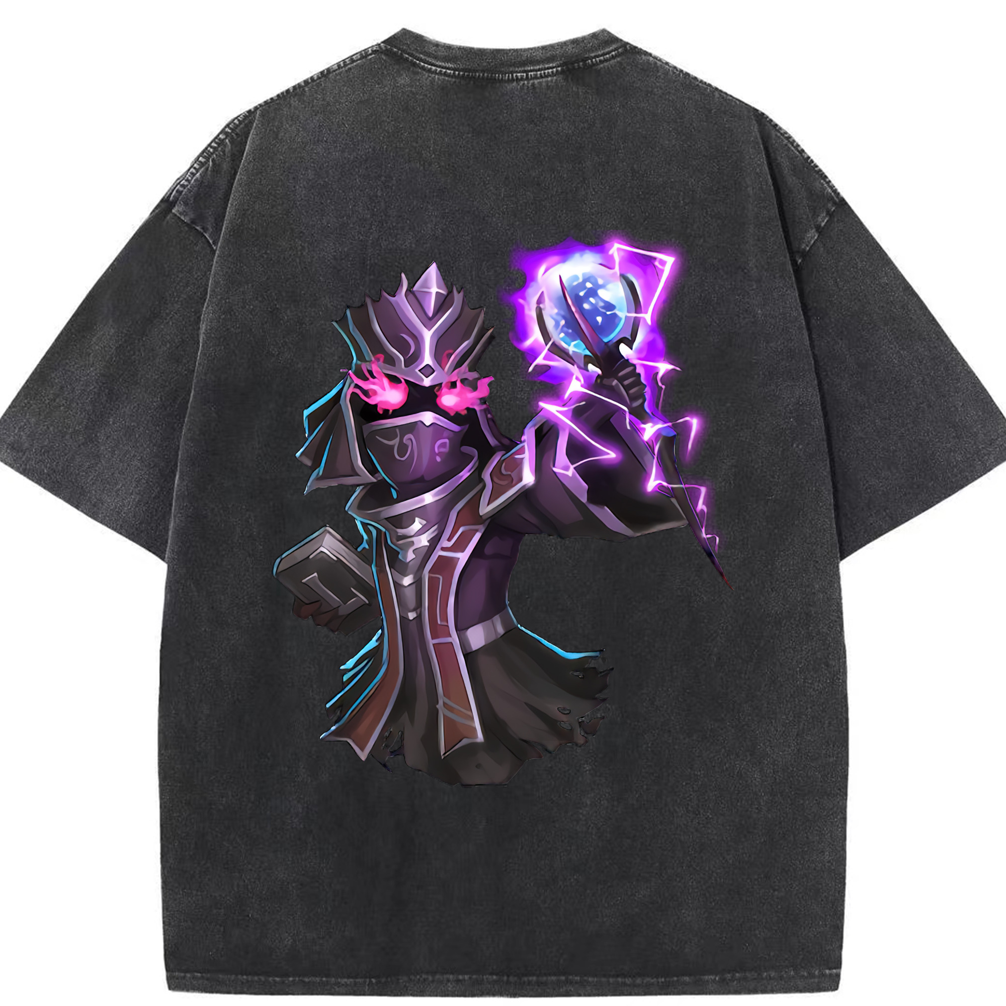 （画像用） リーグ・オブ・レジェンド League of Legends LOL 綿100% ヴィンテージ風 半袖Tシャツ（背面プリント）