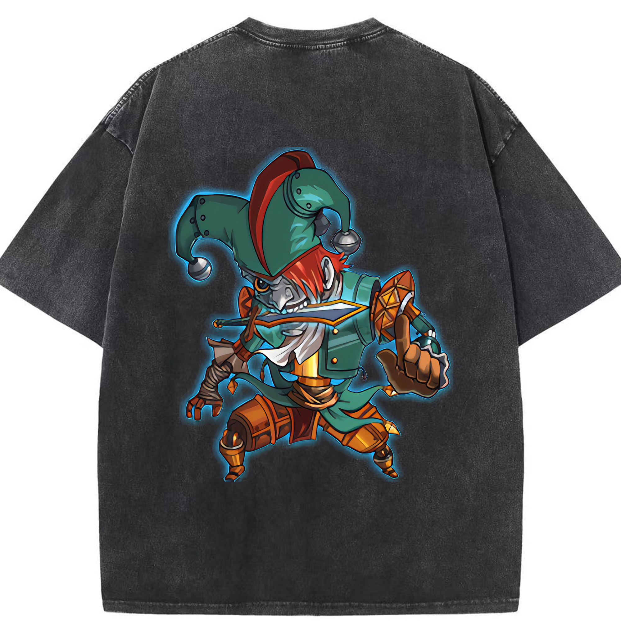 リーグ・オブ・レジェンド League of Legends LOL 綿100% ヴィンテージ風 半袖Tシャツ（背面プリント）
