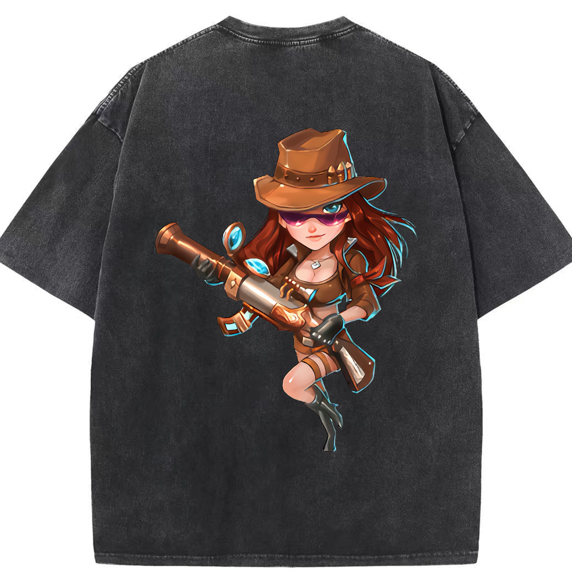 リーグ・オブ・レジェンド League of Legends LOL 綿100% ヴィンテージ風 半袖Tシャツ（背面プリント）