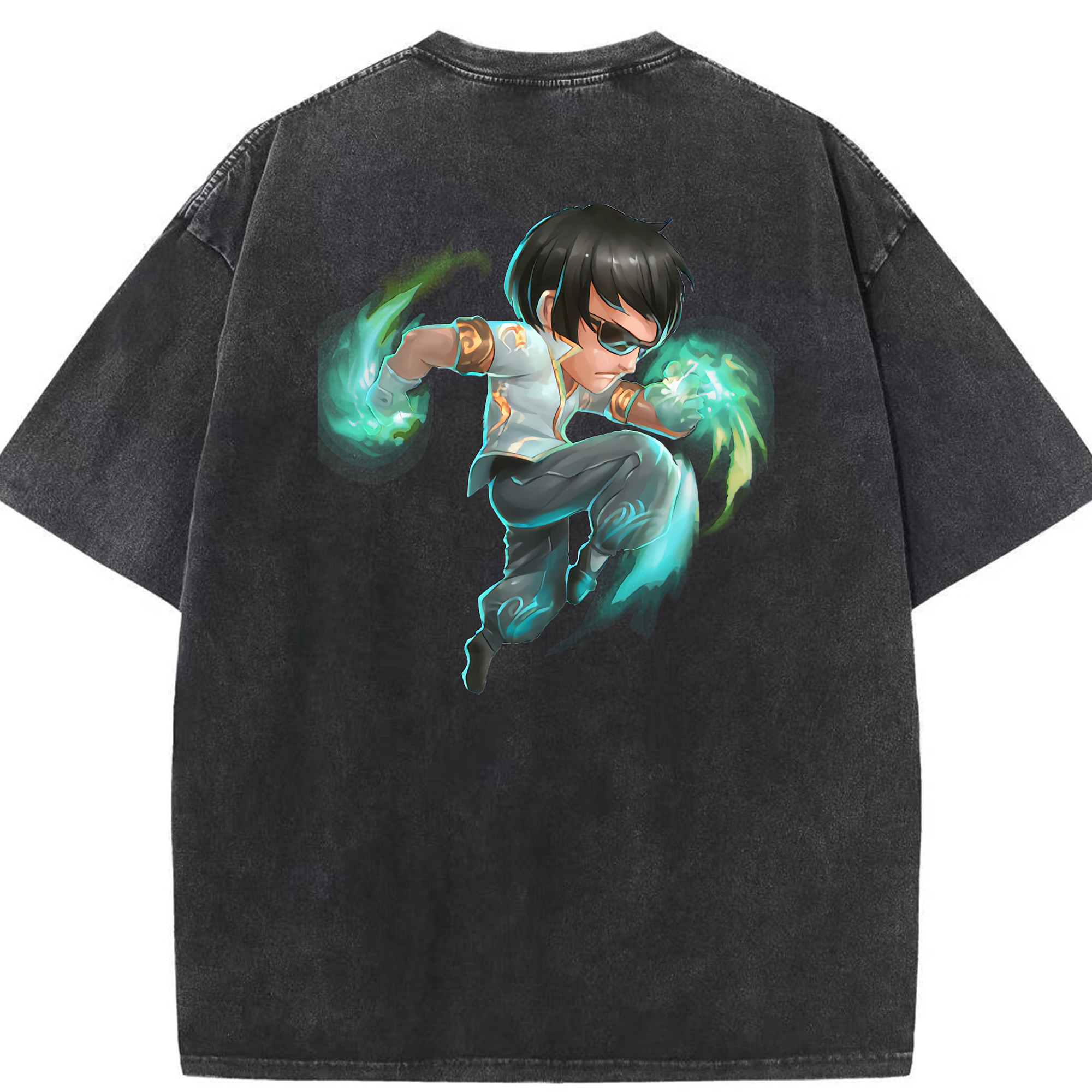 リーグ・オブ・レジェンド League of Legends LOL 綿100% ヴィンテージ風 半袖Tシャツ（背面プリント）