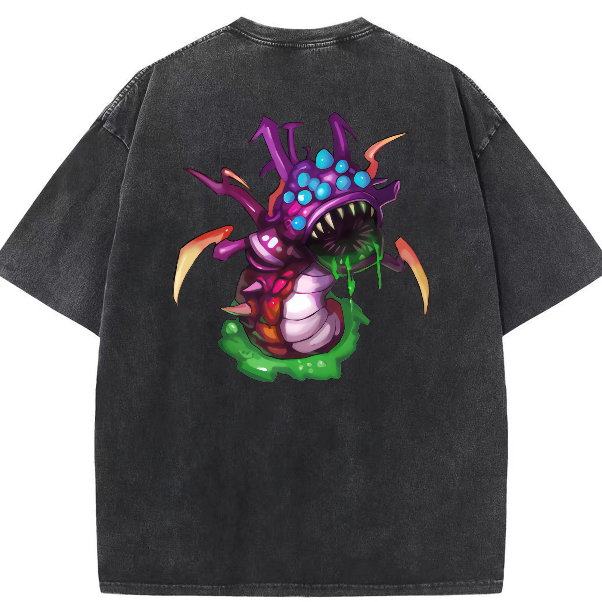 リーグ・オブ・レジェンド League of Legends LOL 綿100% ヴィンテージ風 半袖Tシャツ（背面プリント）