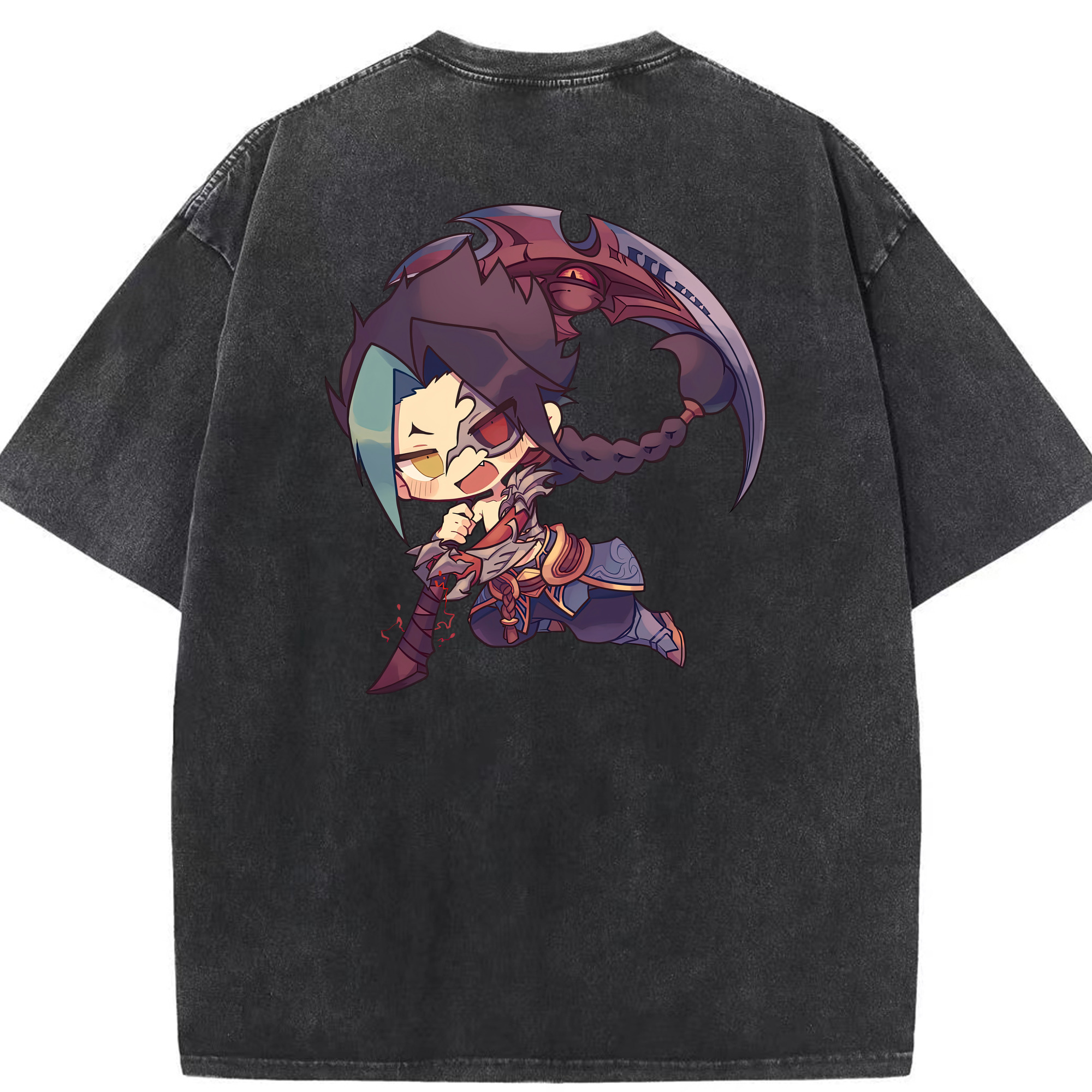 リーグ・オブ・レジェンド League of Legends LOL 綿100% ヴィンテージ風 半袖Tシャツ（背面プリント）