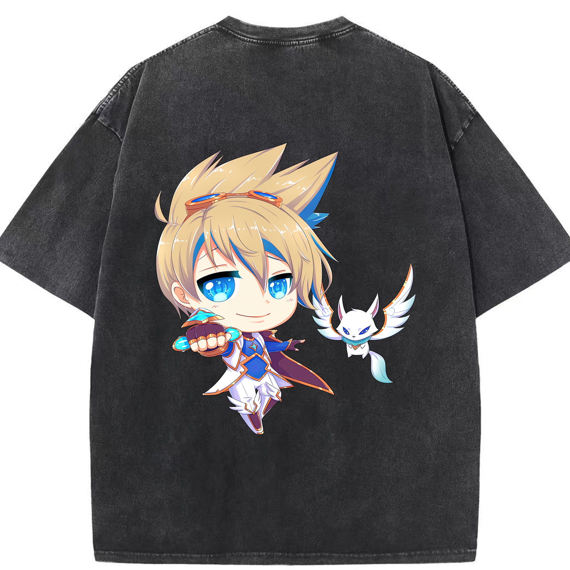 リーグ・オブ・レジェンド League of Legends LOL 綿100% ヴィンテージ風 半袖Tシャツ（背面プリント）