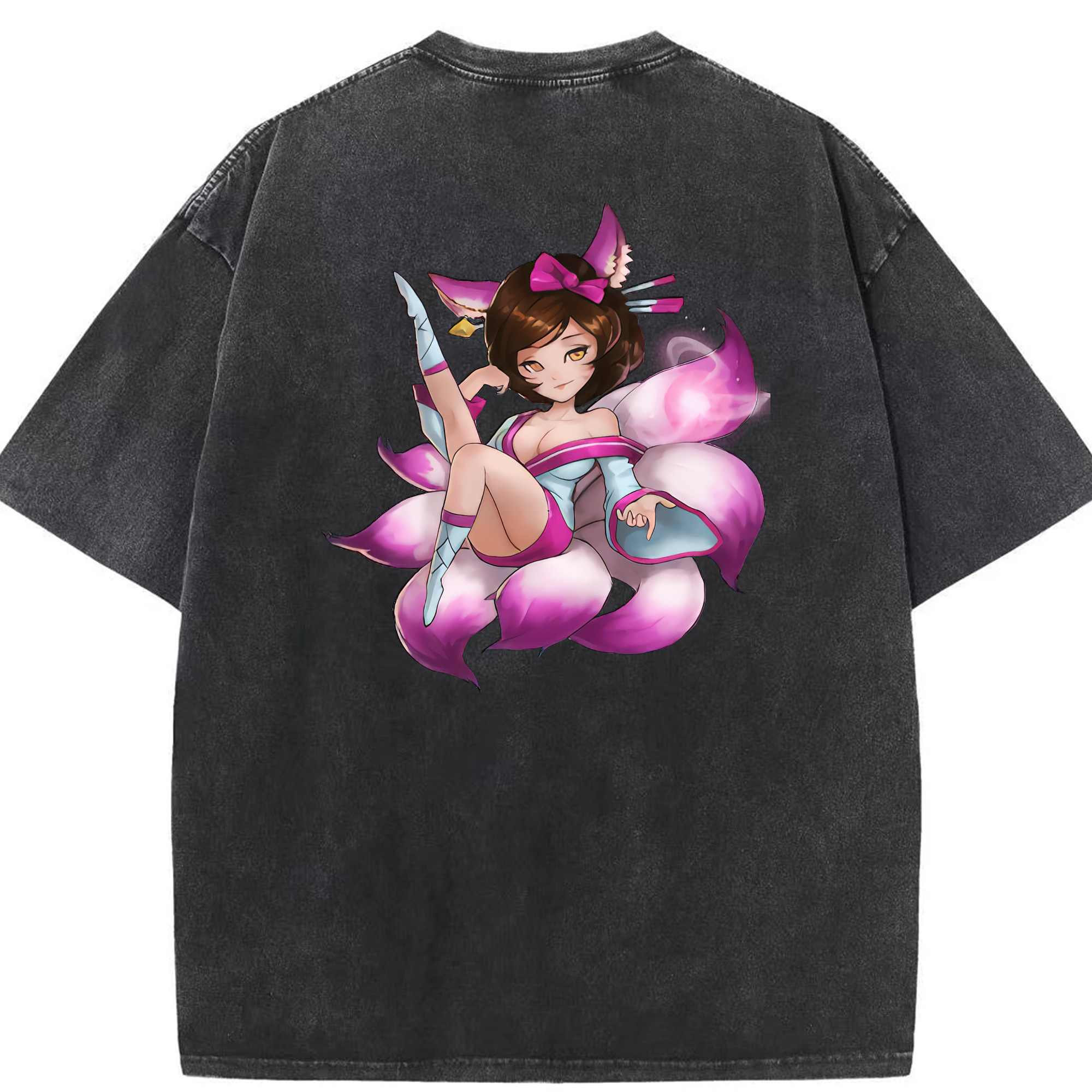 リーグ・オブ・レジェンド League of Legends LOL 綿100% ヴィンテージ風 半袖Tシャツ（背面プリント）
