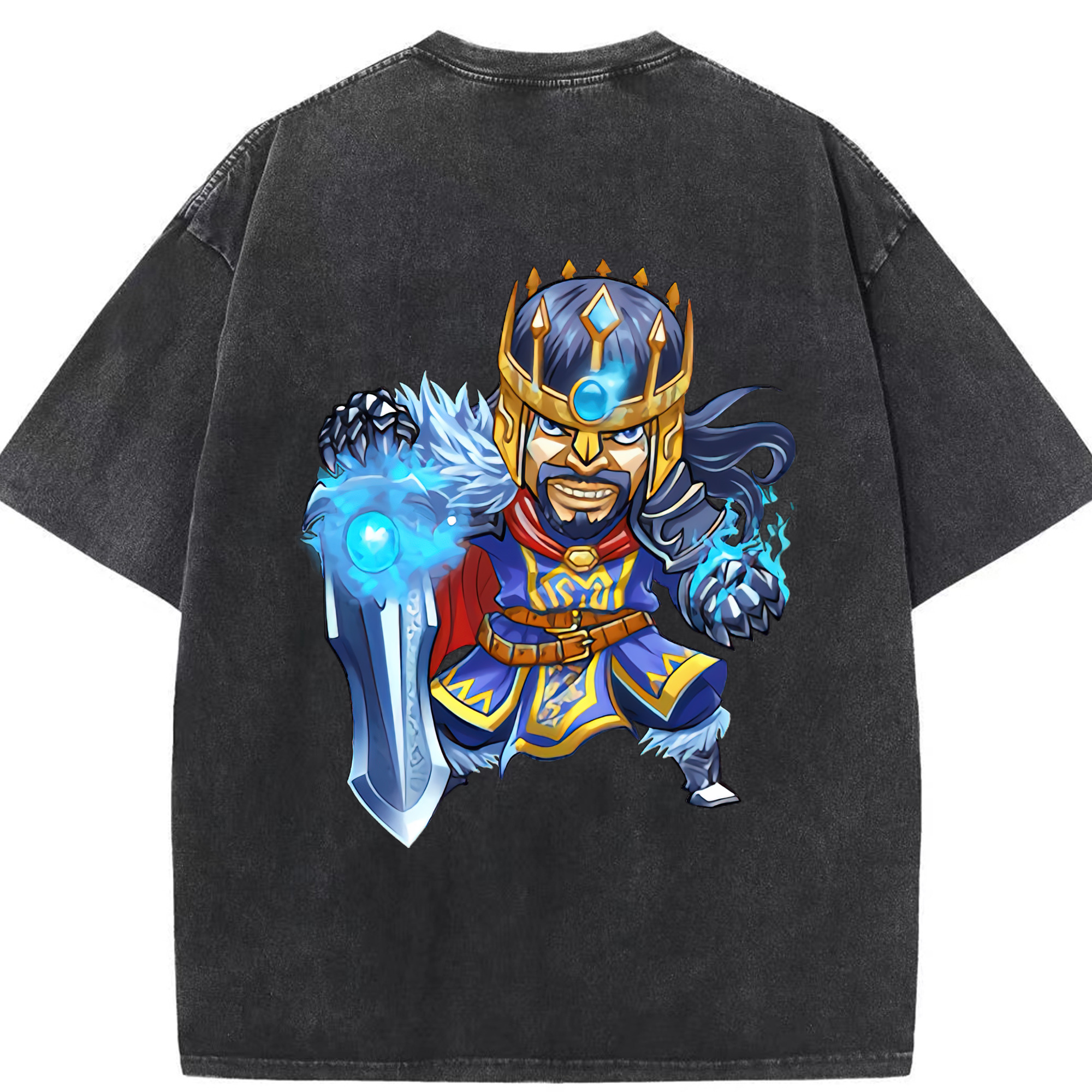 リーグ・オブ・レジェンド League of Legends LOL 綿100% ヴィンテージ風 半袖Tシャツ（背面プリント）