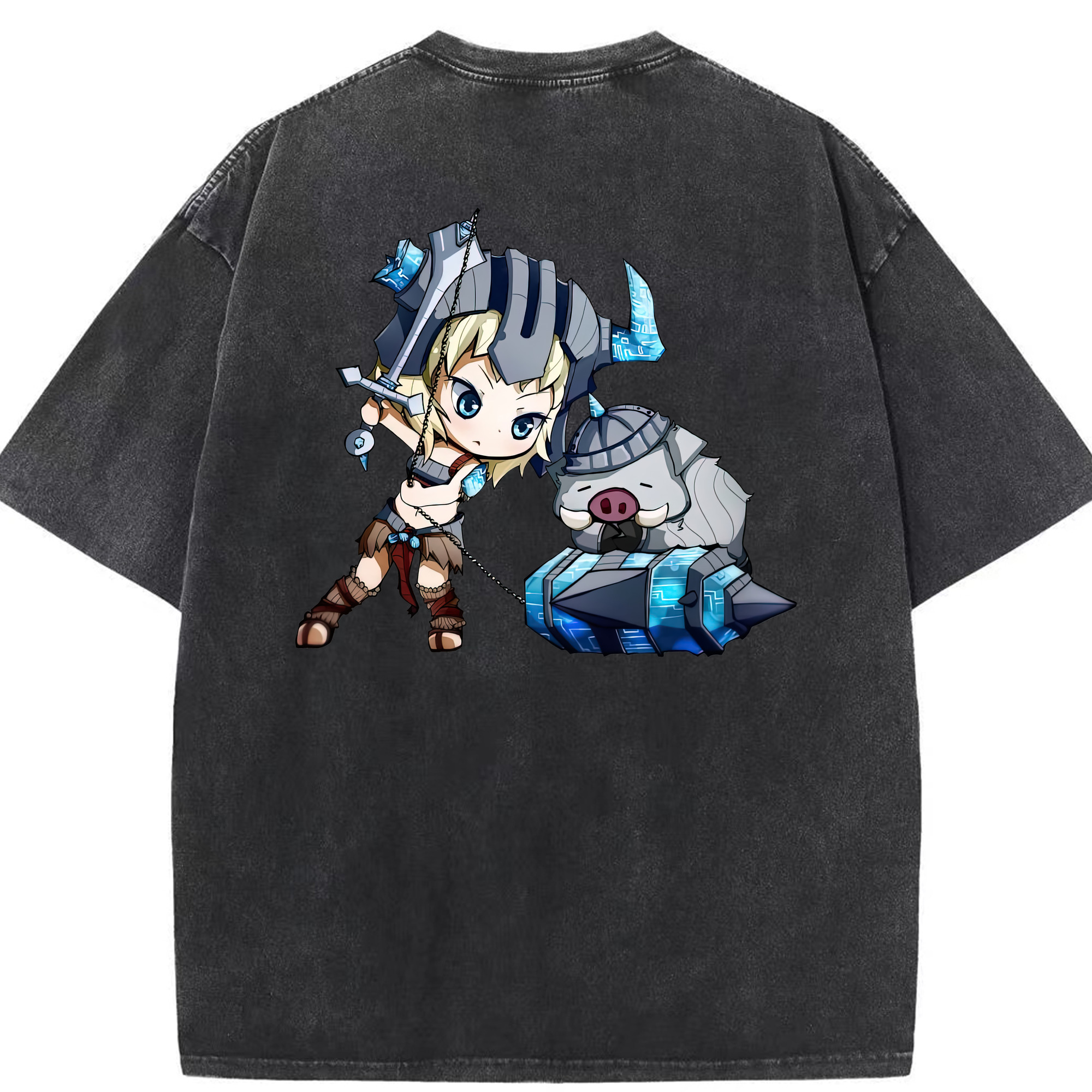 リーグ・オブ・レジェンド League of Legends LOL 綿100% ヴィンテージ風 半袖Tシャツ（背面プリント）