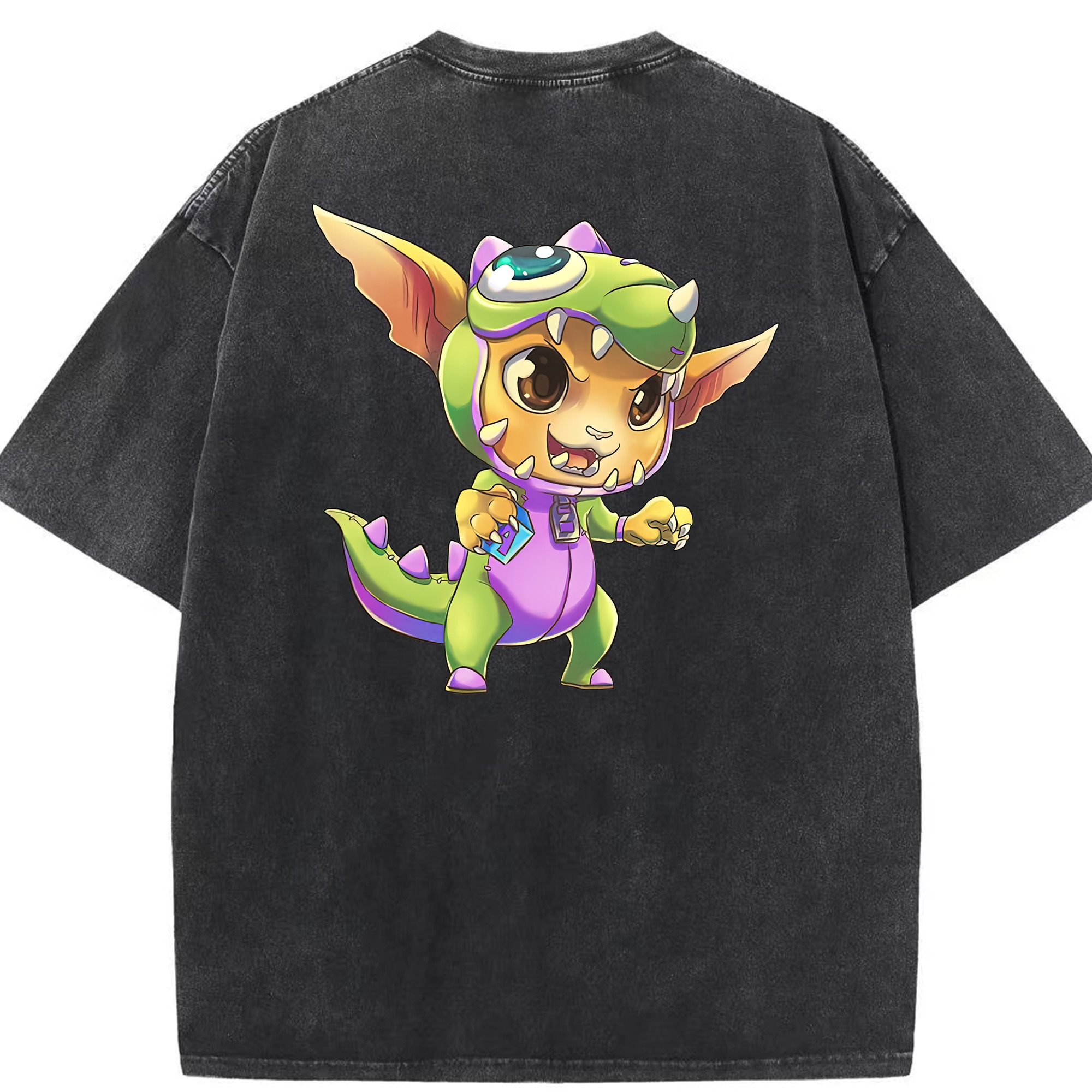 リーグ・オブ・レジェンド League of Legends LOL 綿100% ヴィンテージ風 半袖Tシャツ（背面プリント）