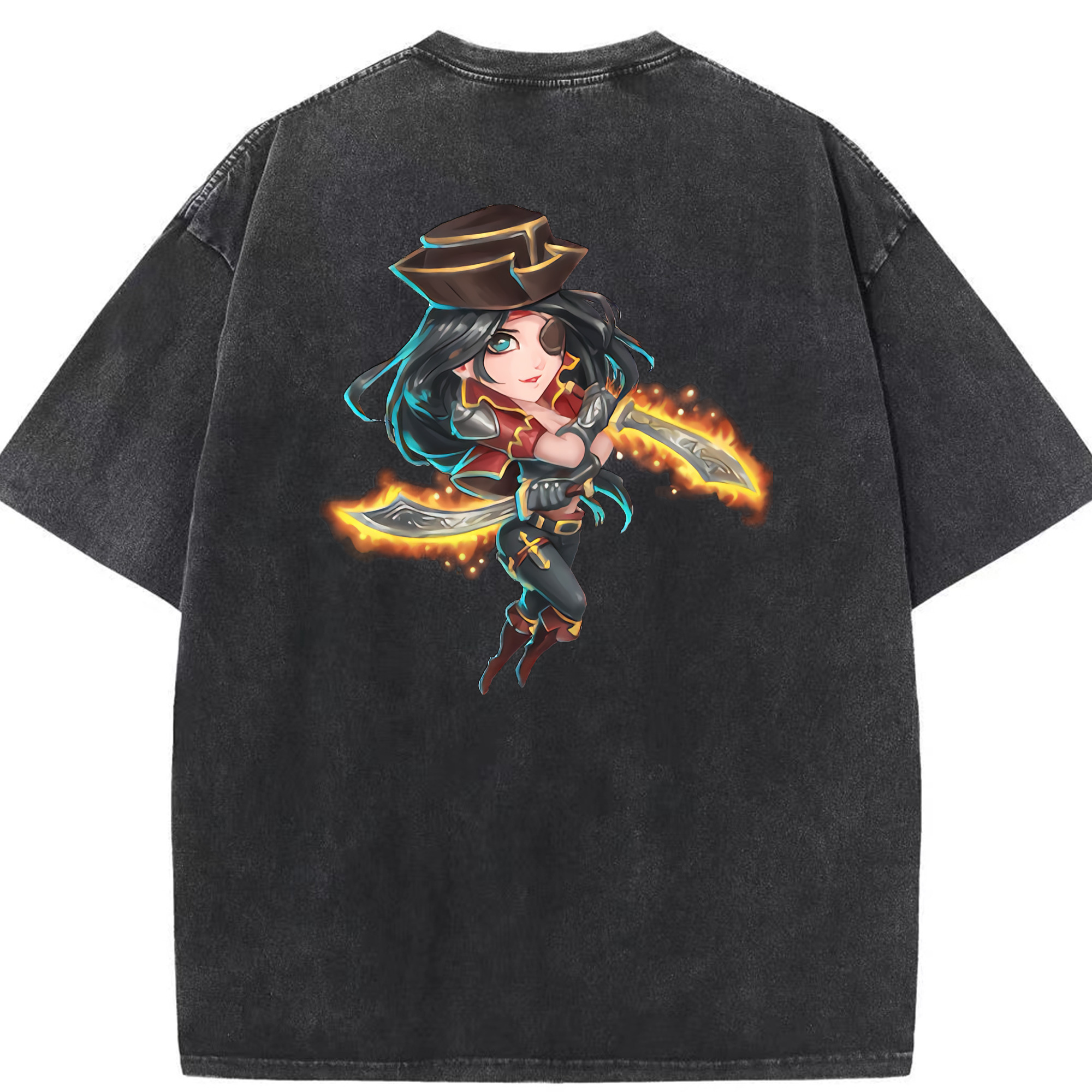 リーグ・オブ・レジェンド League of Legends LOL 綿100% ヴィンテージ風 半袖Tシャツ（背面プリント）