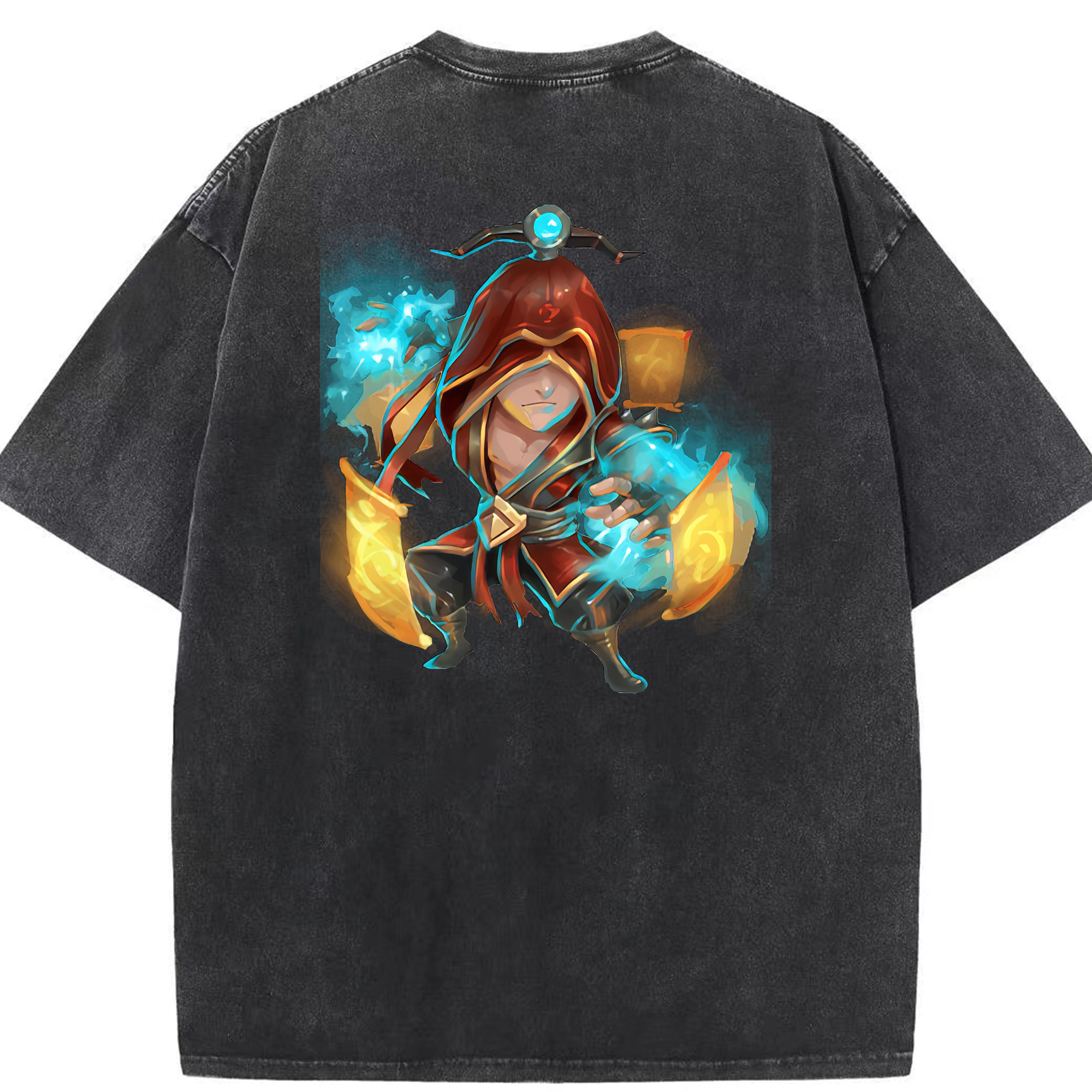リーグ・オブ・レジェンド League of Legends LOL 綿100% ヴィンテージ風 半袖Tシャツ（背面プリント）