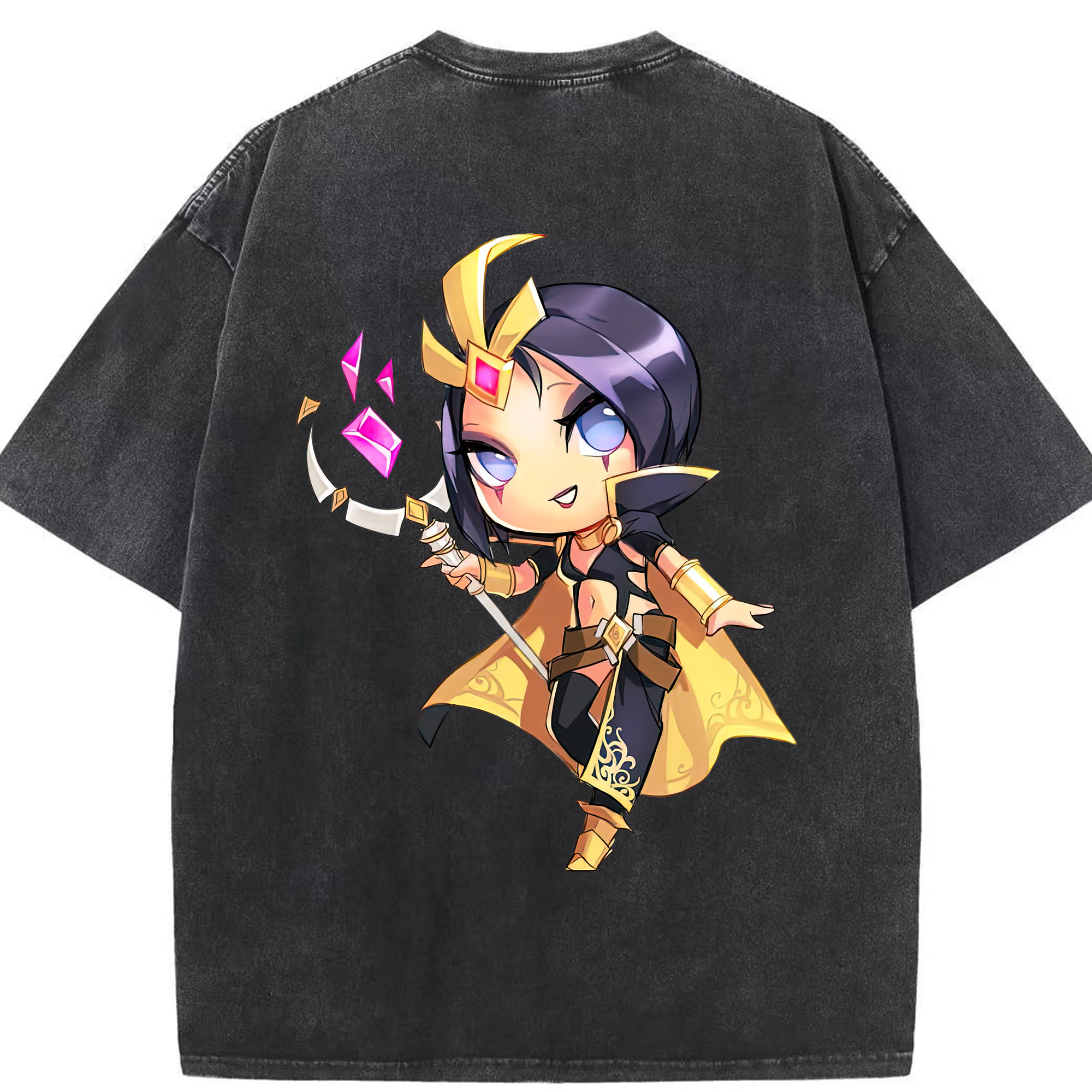 リーグ・オブ・レジェンド League of Legends LOL 綿100% ヴィンテージ風 半袖Tシャツ（背面プリント）