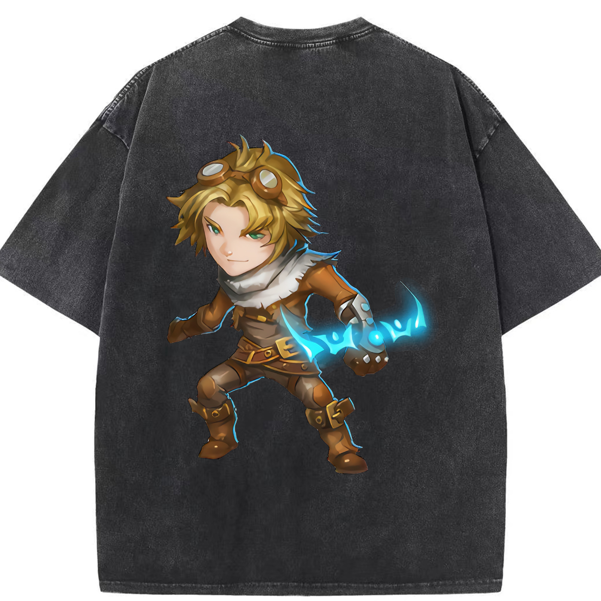 リーグ・オブ・レジェンド League of Legends LOL 綿100% ヴィンテージ風 半袖Tシャツ（背面プリント）
