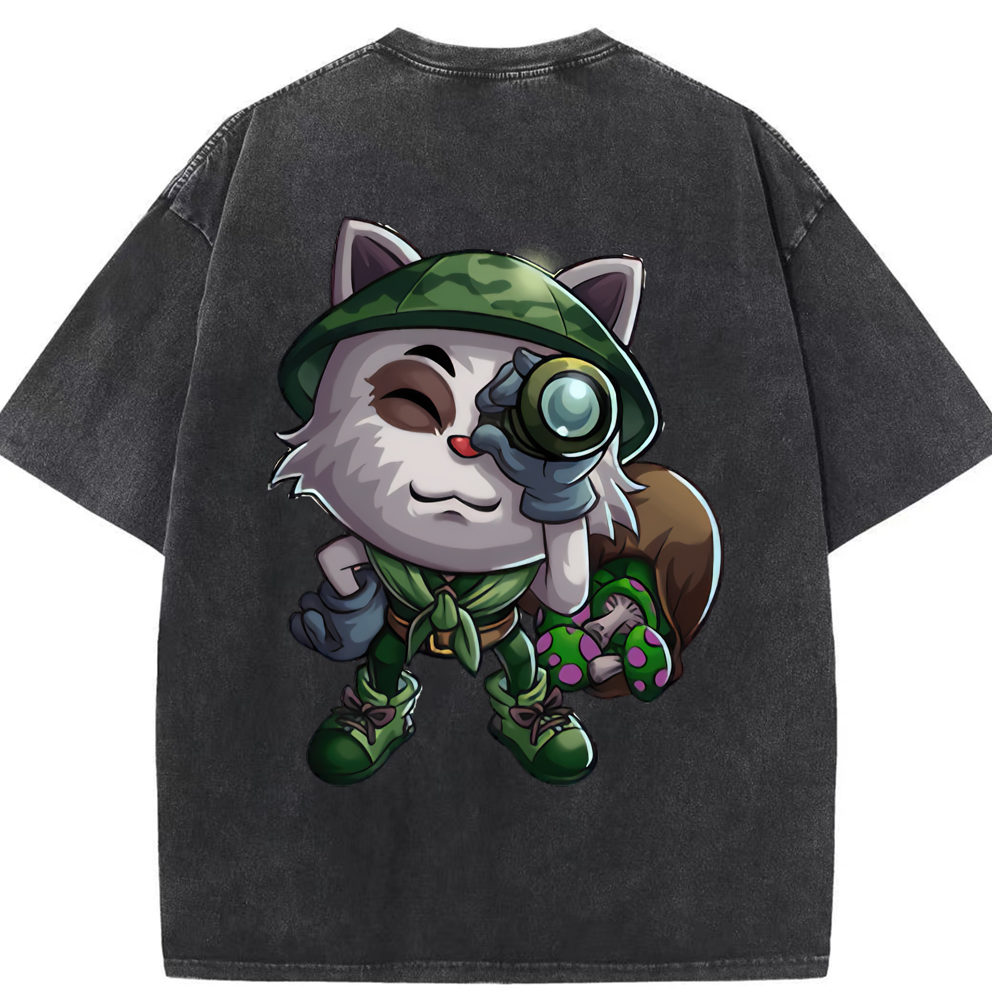 リーグ・オブ・レジェンド League of Legends LOL 綿100% ヴィンテージ風 半袖Tシャツ（背面プリント）