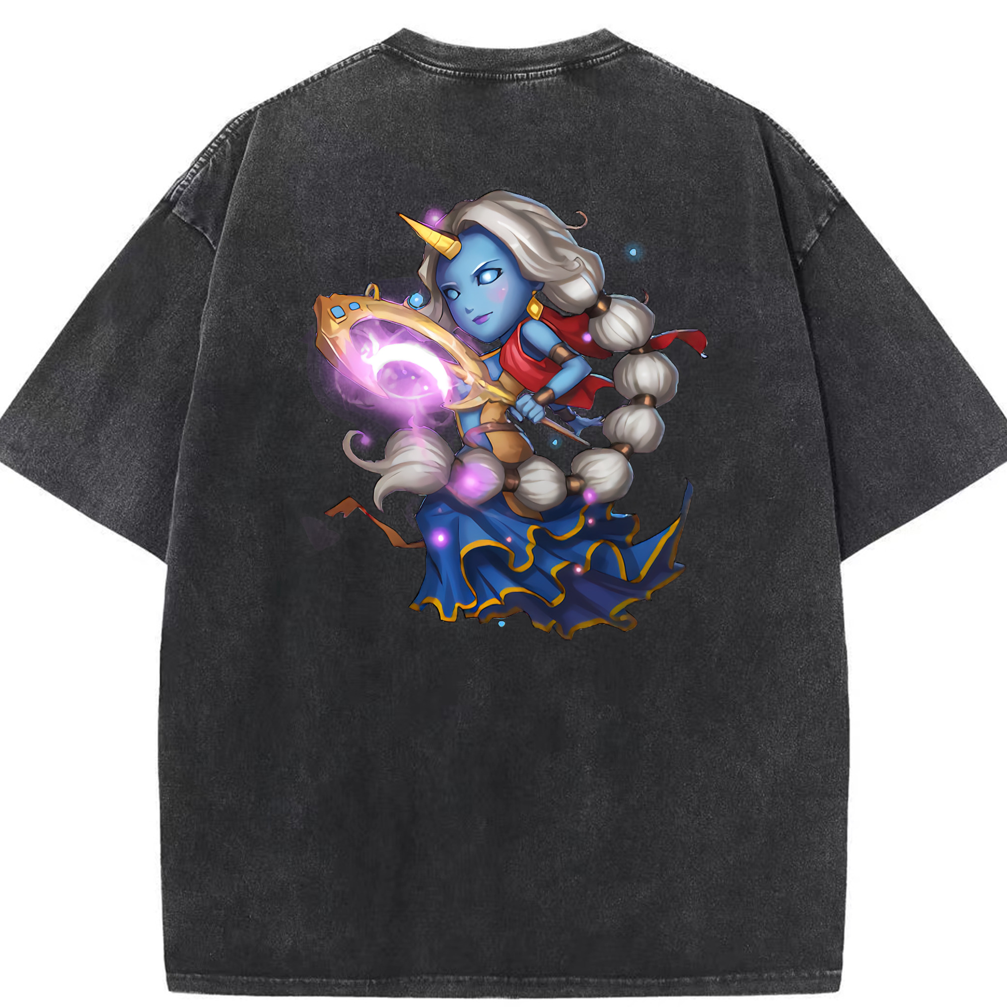 リーグ・オブ・レジェンド League of Legends LOL 綿100% ヴィンテージ風 半袖Tシャツ（背面プリント）