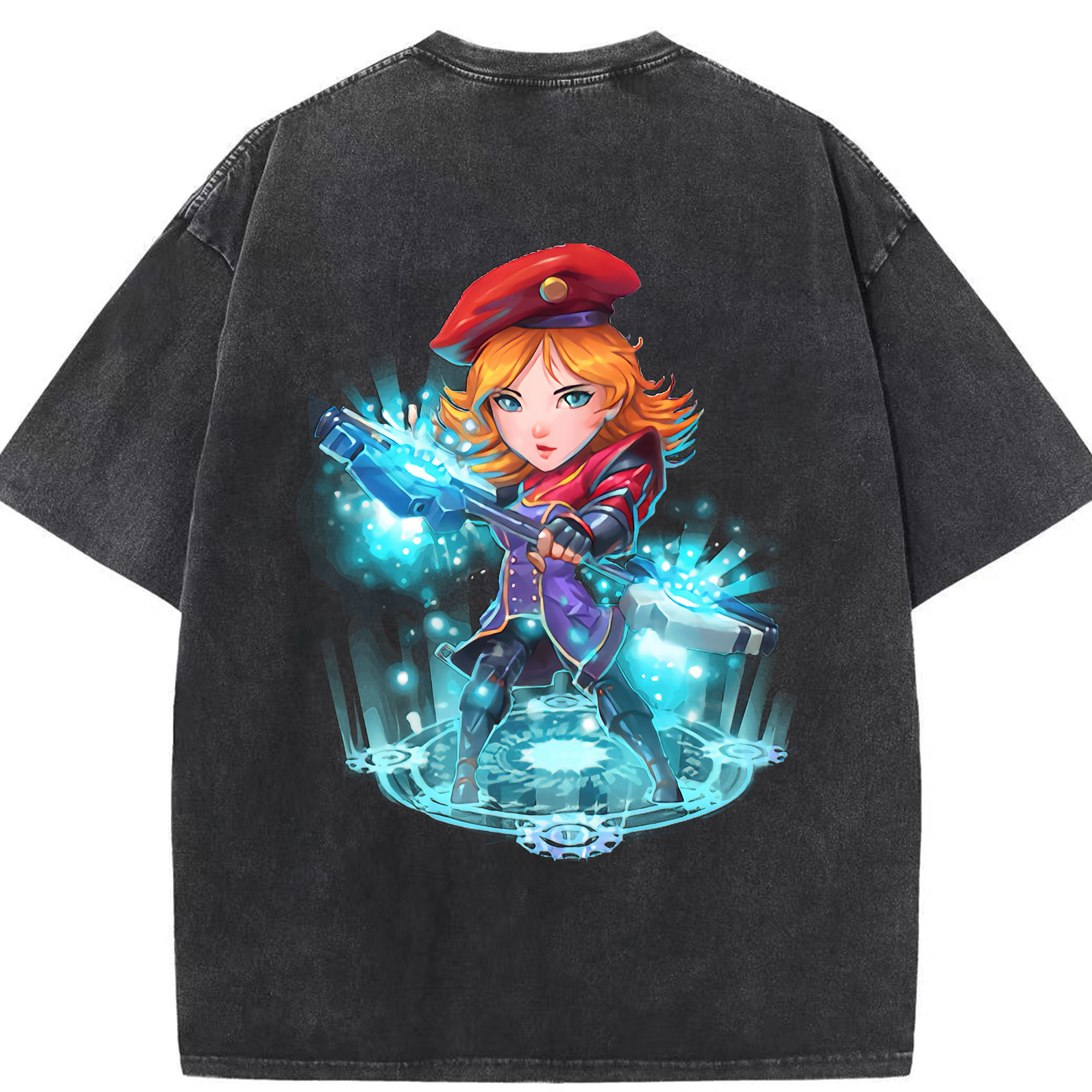 リーグ・オブ・レジェンド League of Legends LOL 綿100% ヴィンテージ風 半袖Tシャツ（背面プリント）