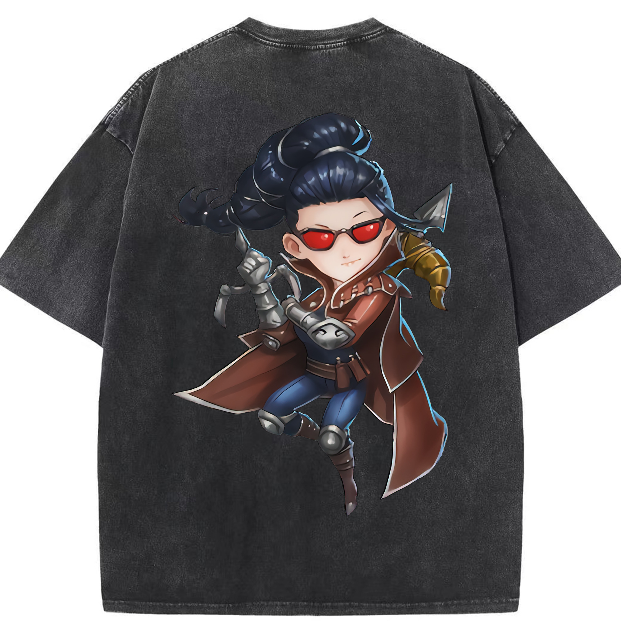 リーグ・オブ・レジェンド League of Legends LOL 綿100% ヴィンテージ風 半袖Tシャツ（背面プリント）