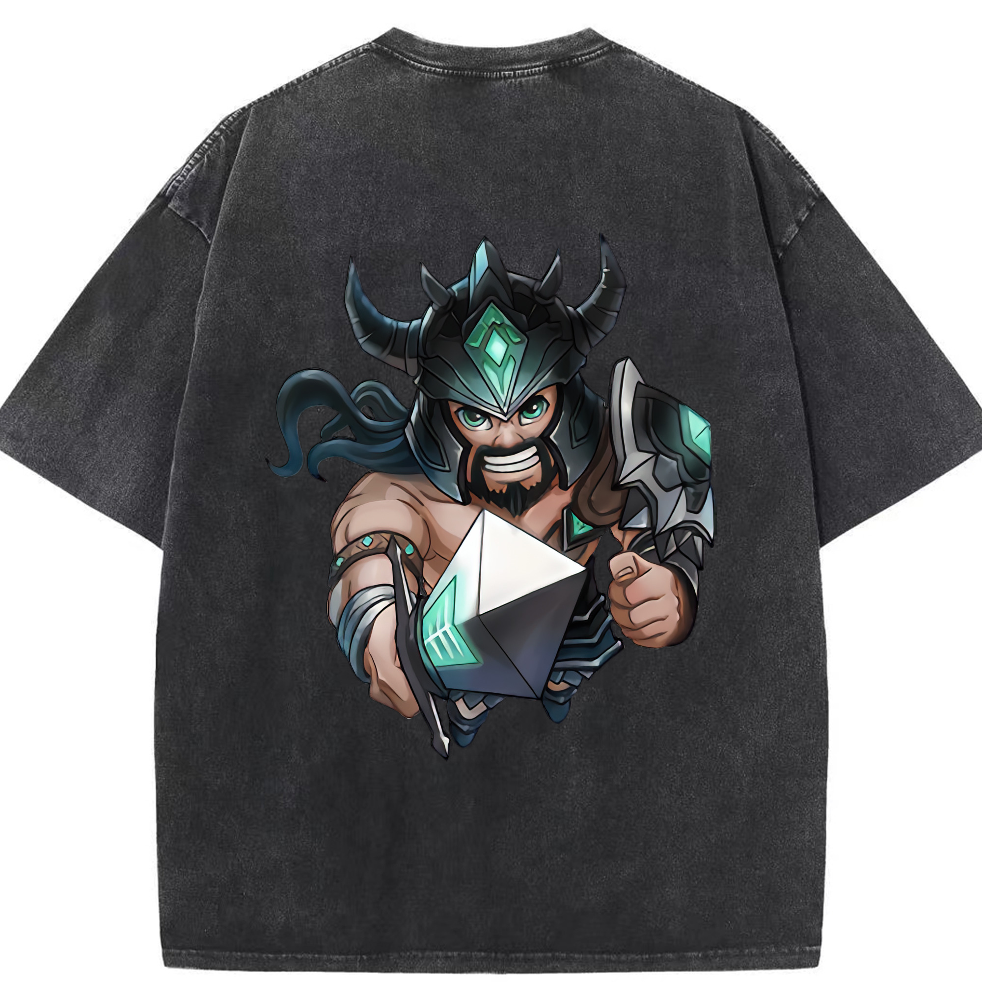リーグ・オブ・レジェンド League of Legends LOL 綿100% ヴィンテージ風 半袖Tシャツ（背面プリント）