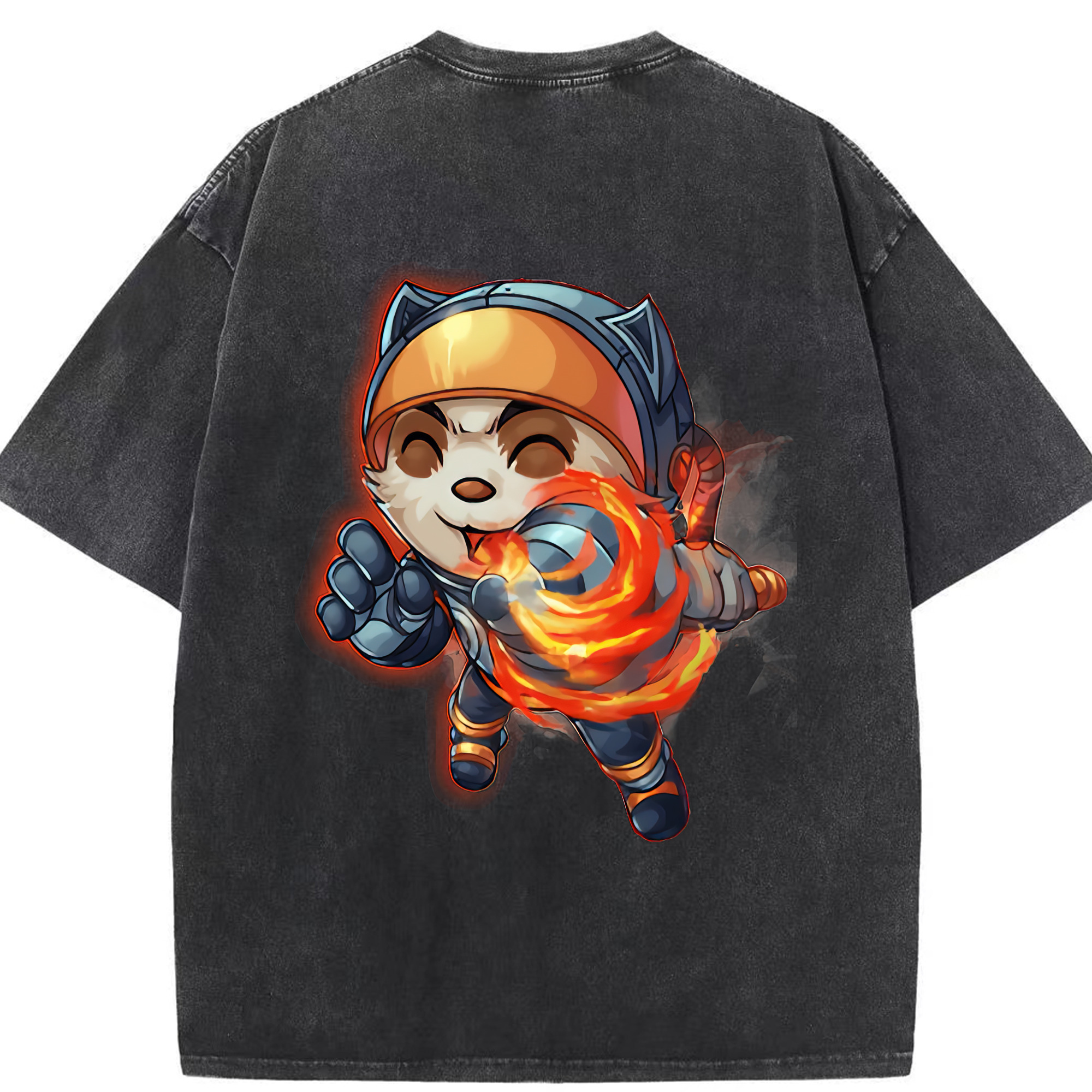 リーグ・オブ・レジェンド League of Legends LOL 綿100% ヴィンテージ風 半袖Tシャツ（背面プリント）