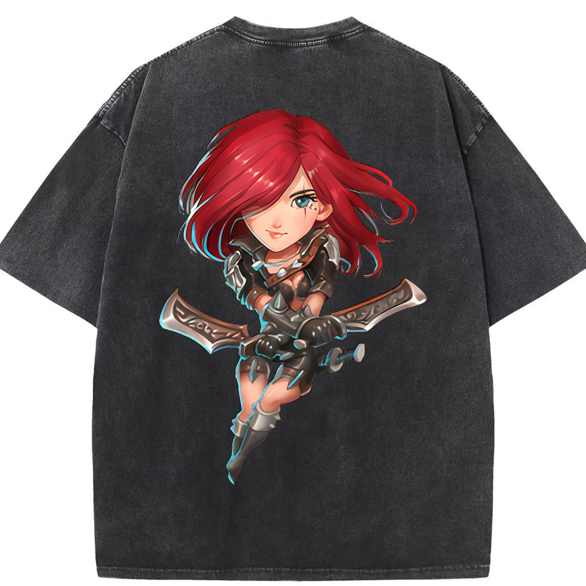 リーグ・オブ・レジェンド League of Legends LOL 綿100% ヴィンテージ風 半袖Tシャツ（背面プリント）